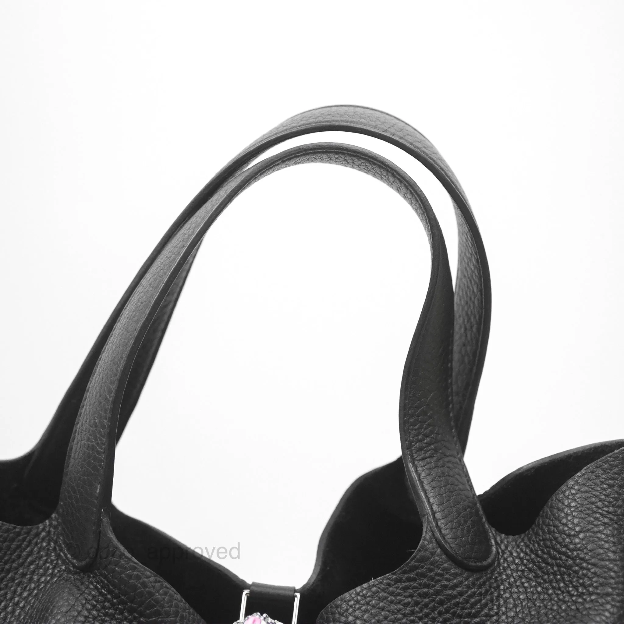Herms Picotin 22 Black Noir 89 Clemence Palladium Hardware