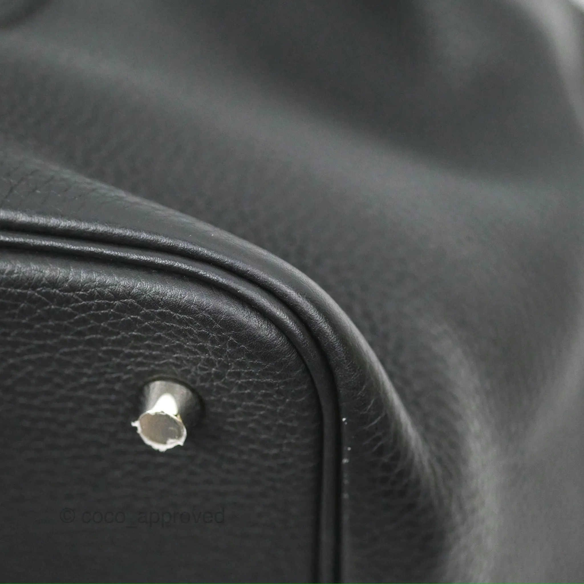 Herms Picotin 22 Black Noir 89 Clemence Palladium Hardware