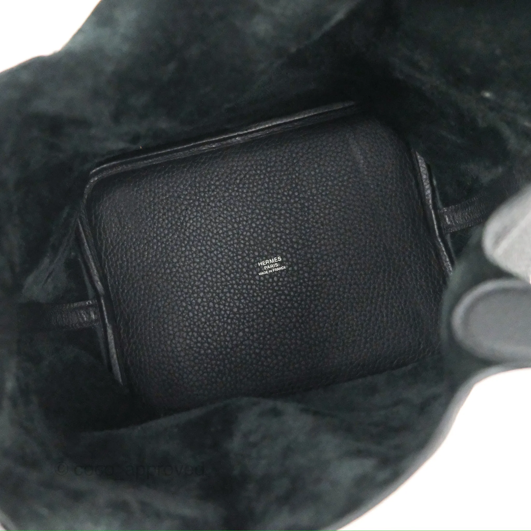 Herms Picotin 22 Black Noir 89 Clemence Palladium Hardware