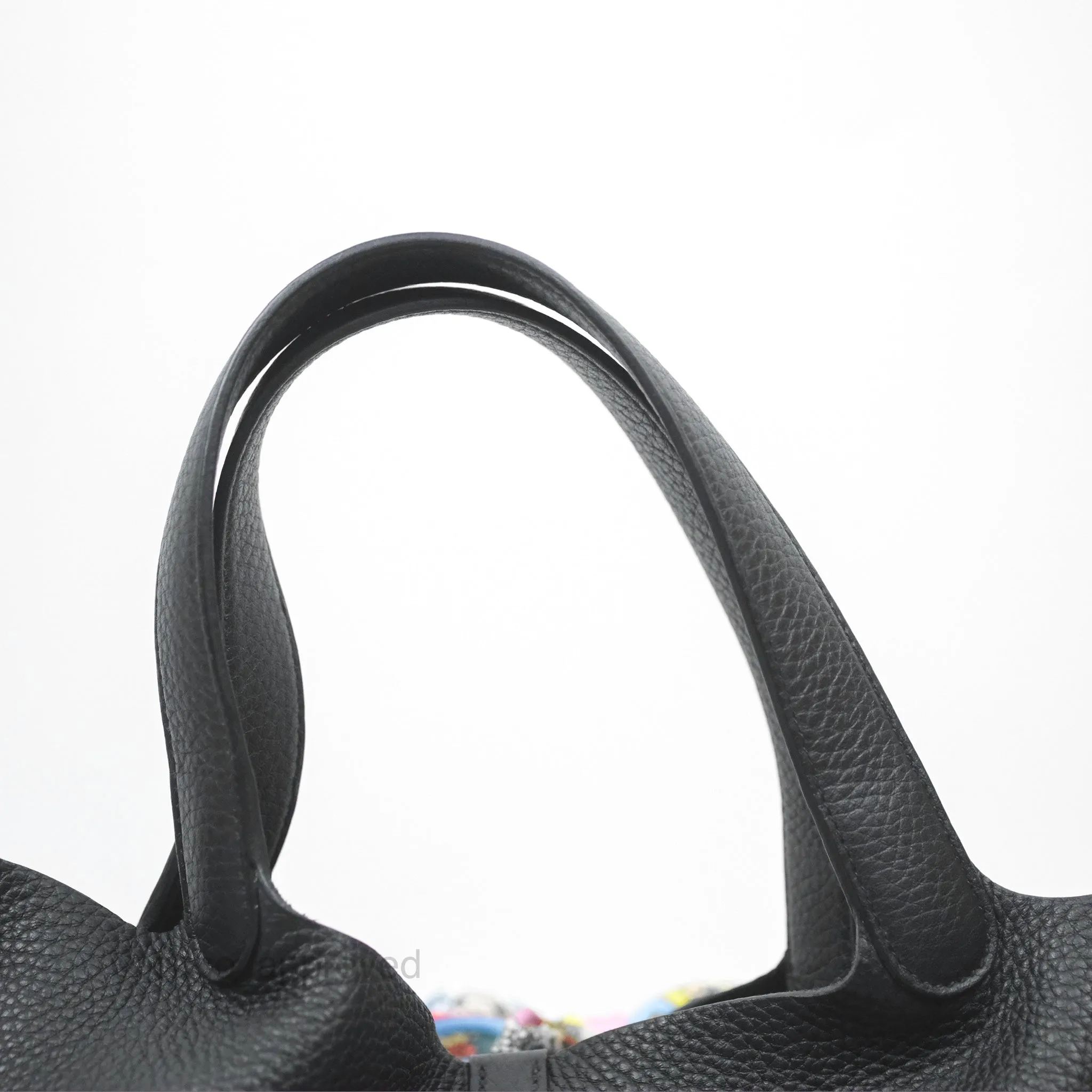Herms Picotin 22 Black Noir 89 Clemence Palladium Hardware