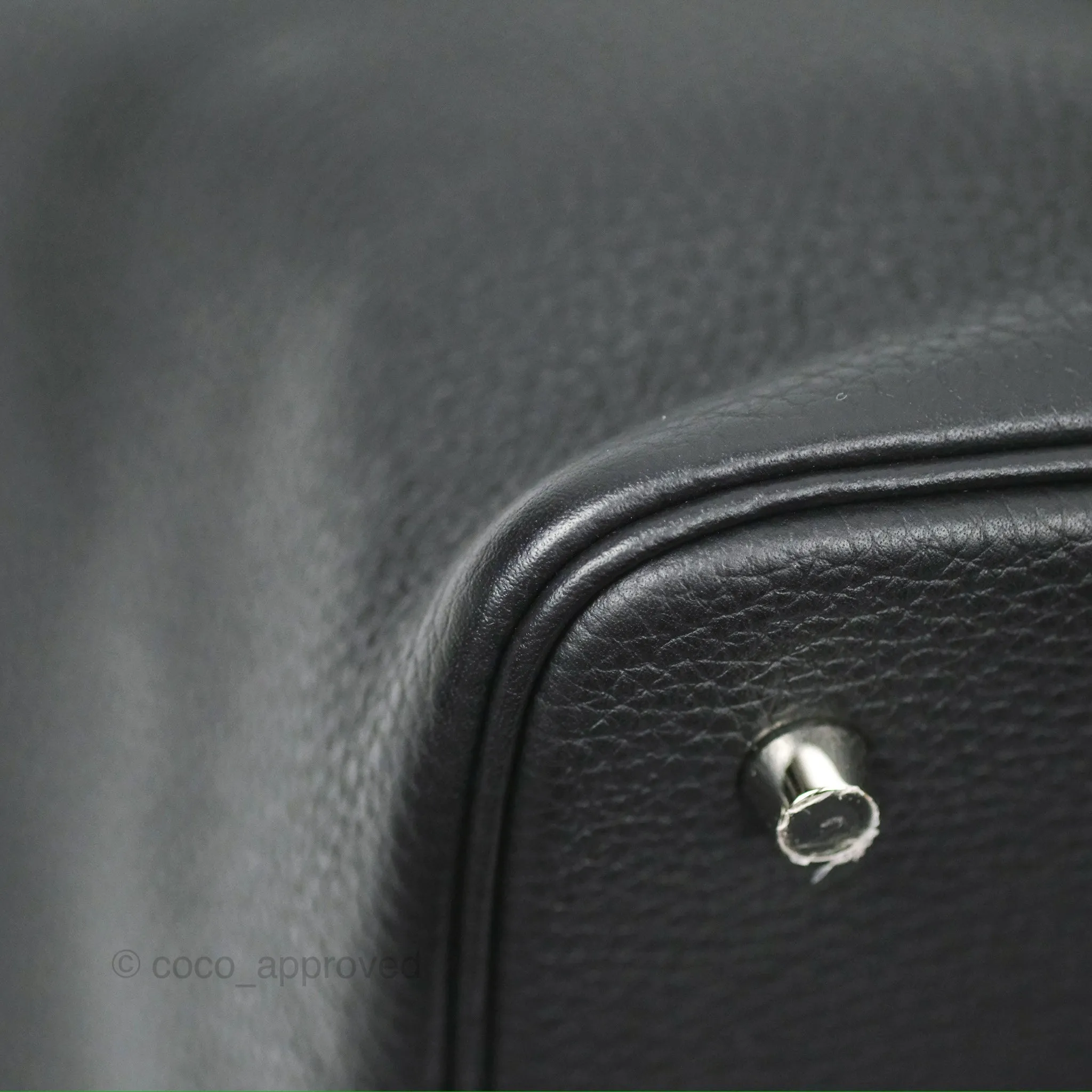 Herms Picotin 22 Black Noir 89 Clemence Palladium Hardware