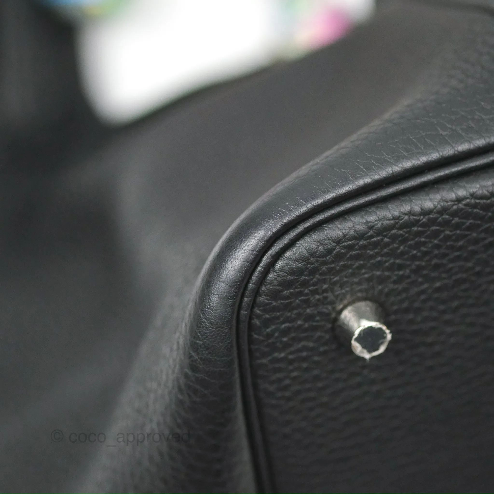 Herms Picotin 22 Black Noir 89 Clemence Palladium Hardware