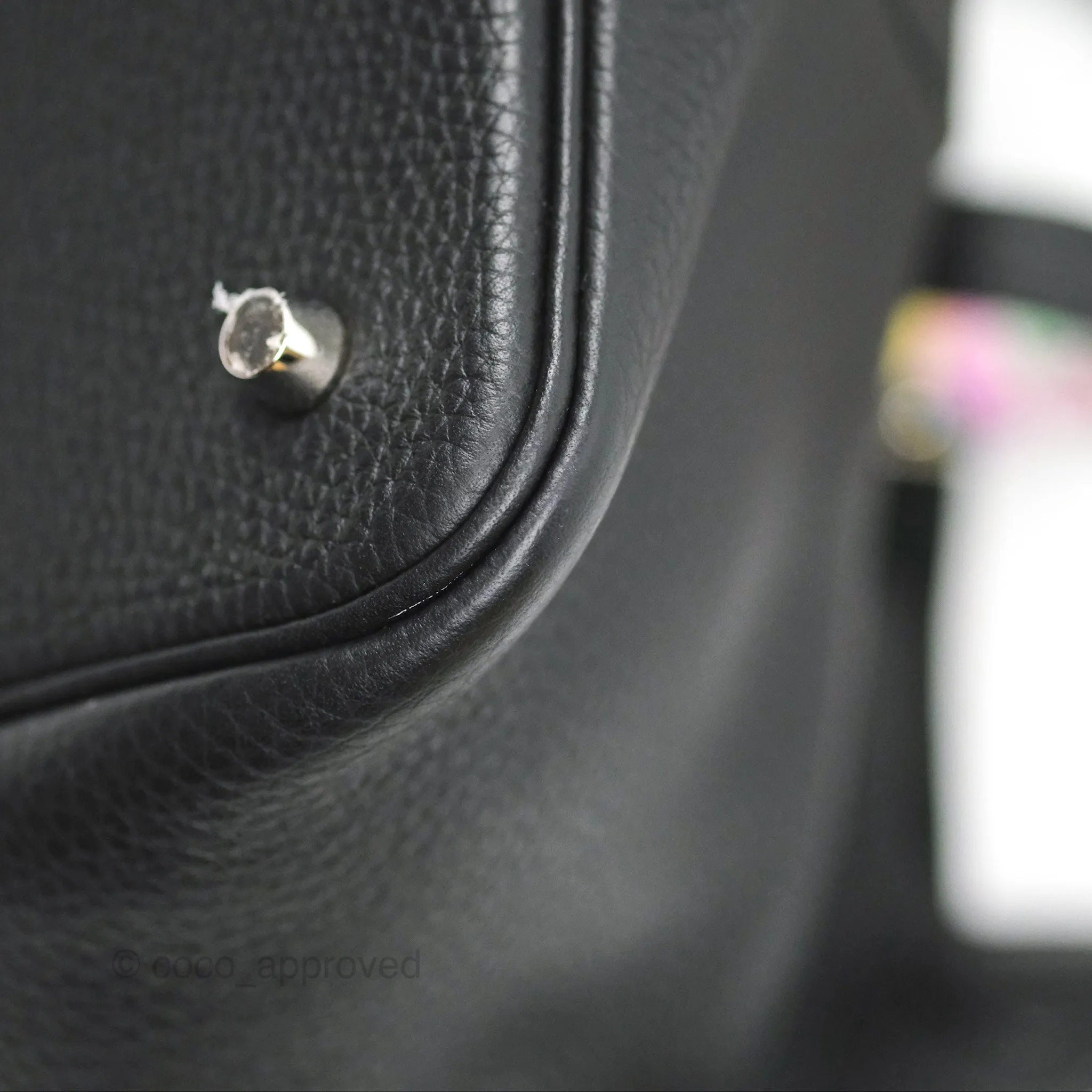 Herms Picotin 22 Black Noir 89 Clemence Palladium Hardware