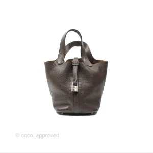 Herms Picotin Lock 18 Macassar Clemence Palladium Hardware