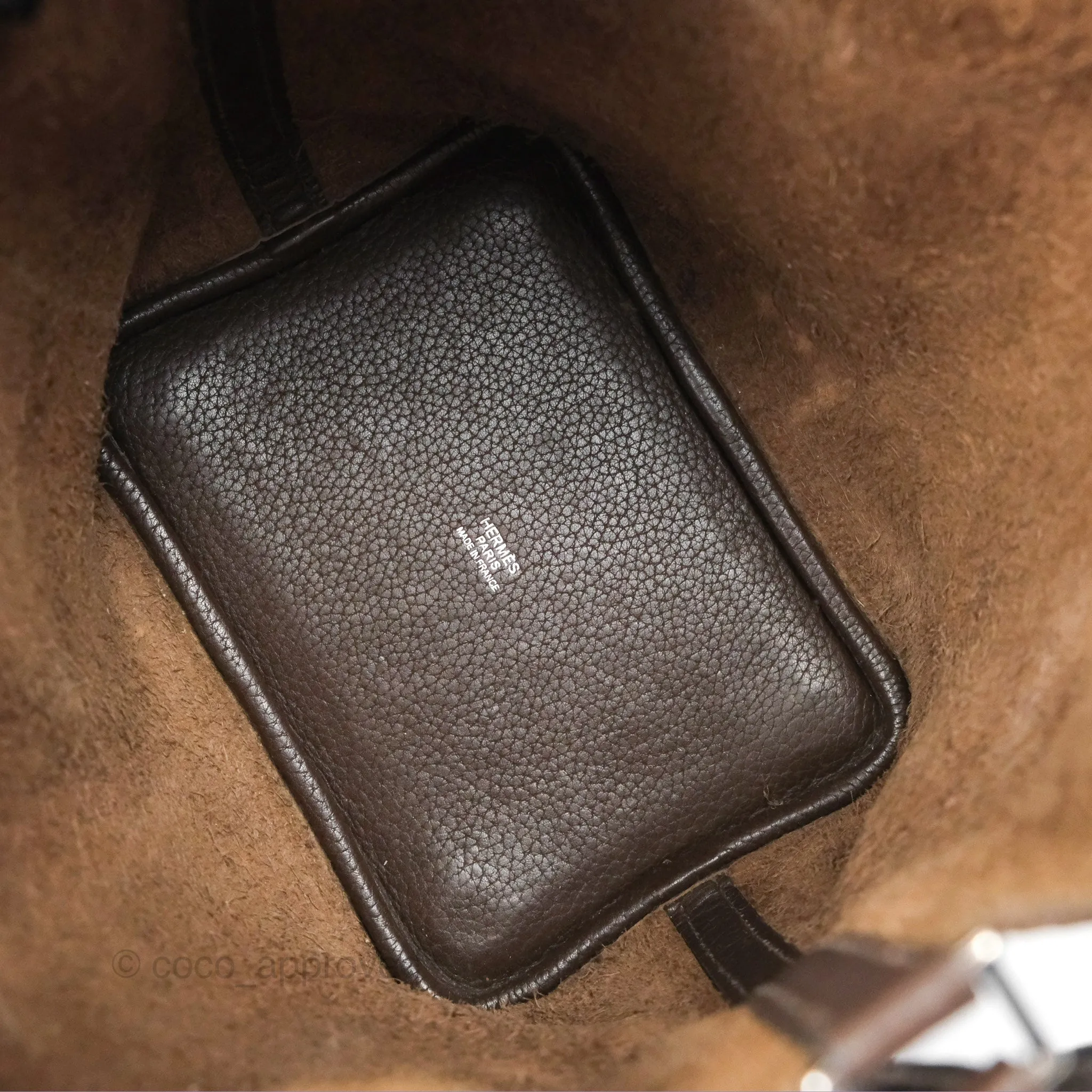 Herms Picotin Lock 18 Macassar Clemence Palladium Hardware