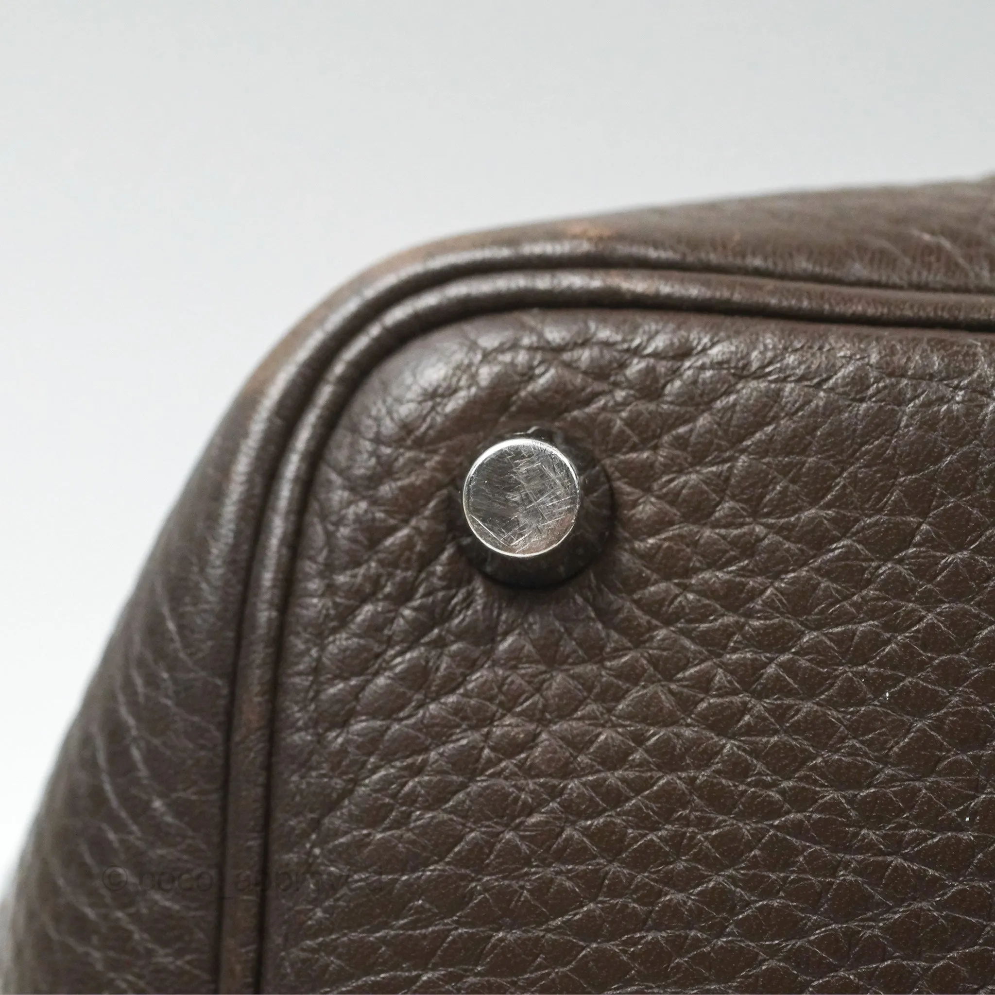 Herms Picotin Lock 18 Macassar Clemence Palladium Hardware