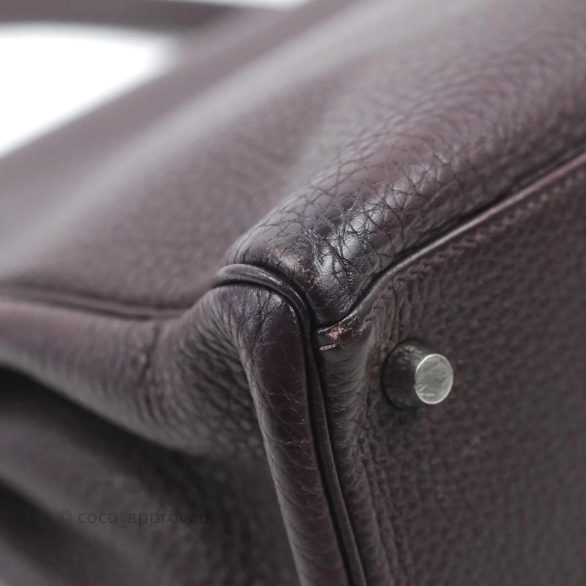 Herms Retourne Kelly 28 Raisin TPM Palladium Hardware