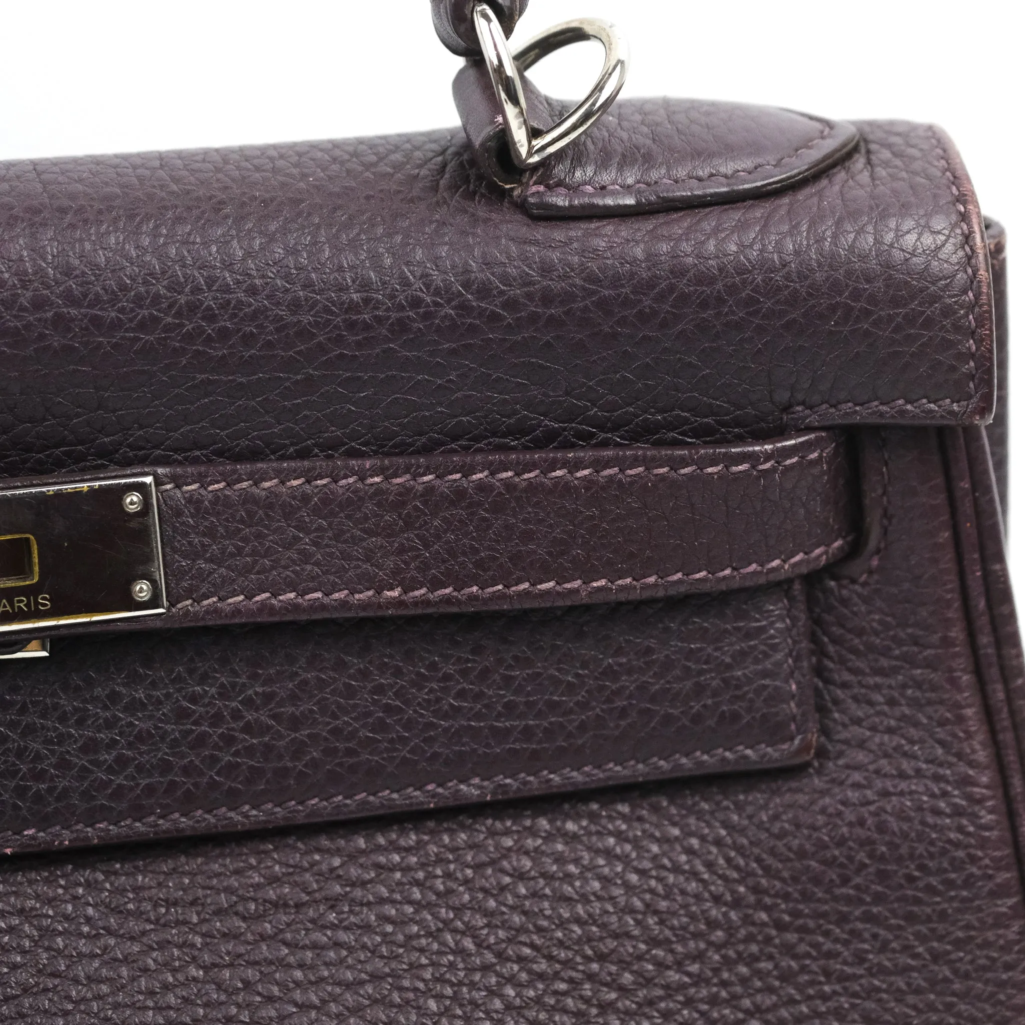 Herms Retourne Kelly 28 Raisin TPM Palladium Hardware