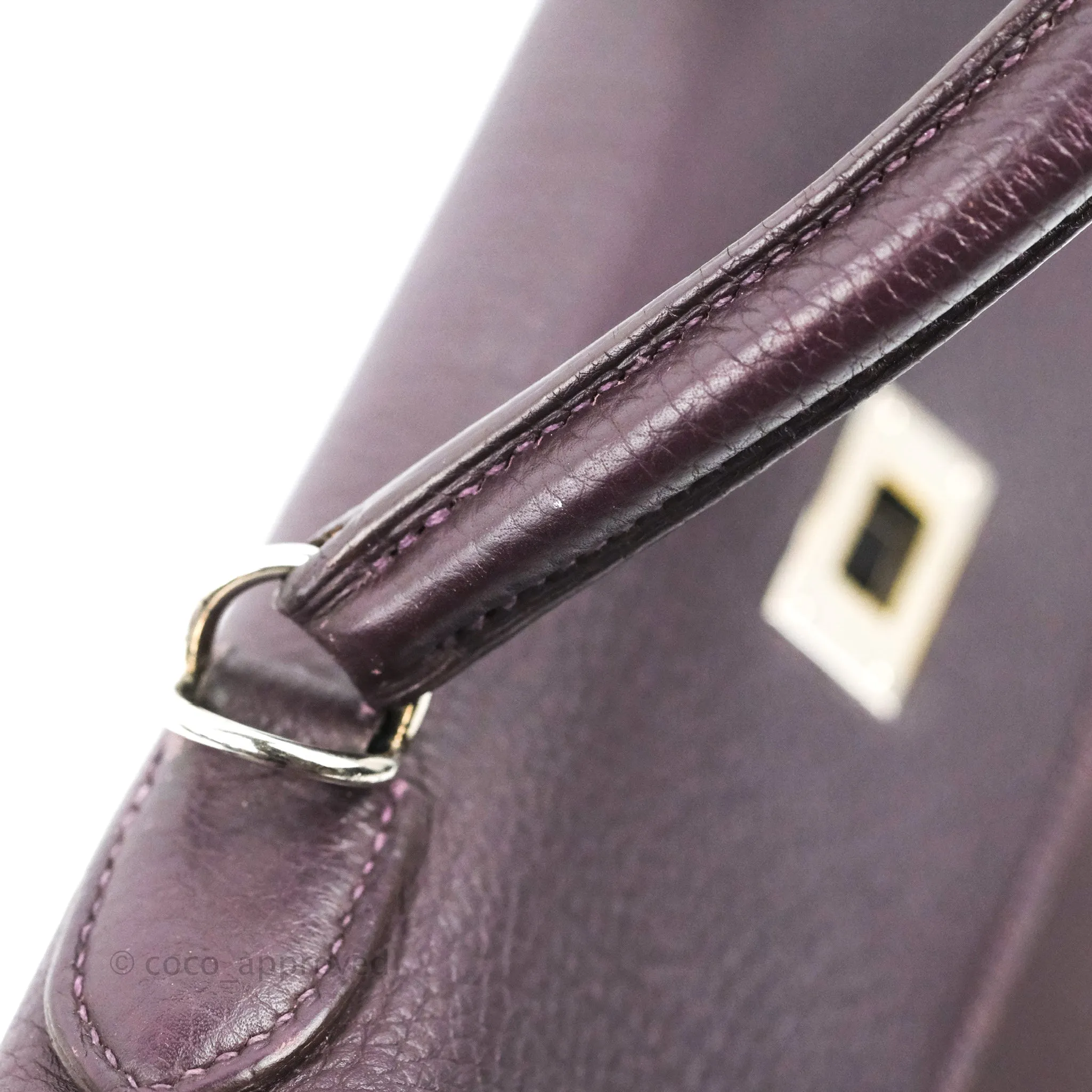 Herms Retourne Kelly 28 Raisin TPM Palladium Hardware