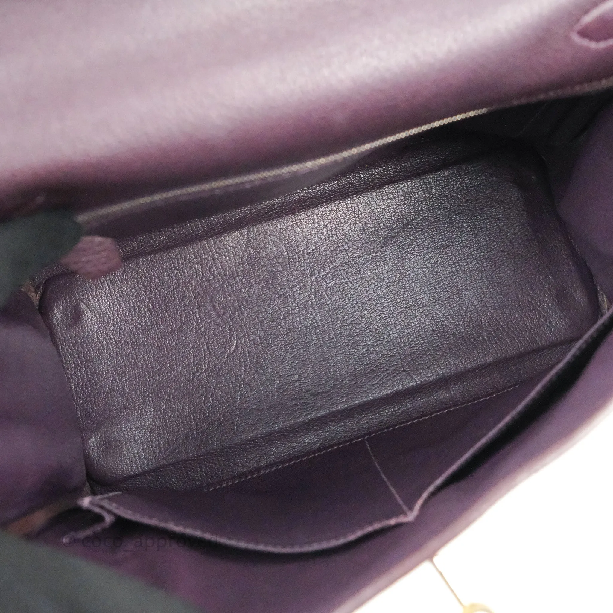 Herms Retourne Kelly 28 Raisin TPM Palladium Hardware
