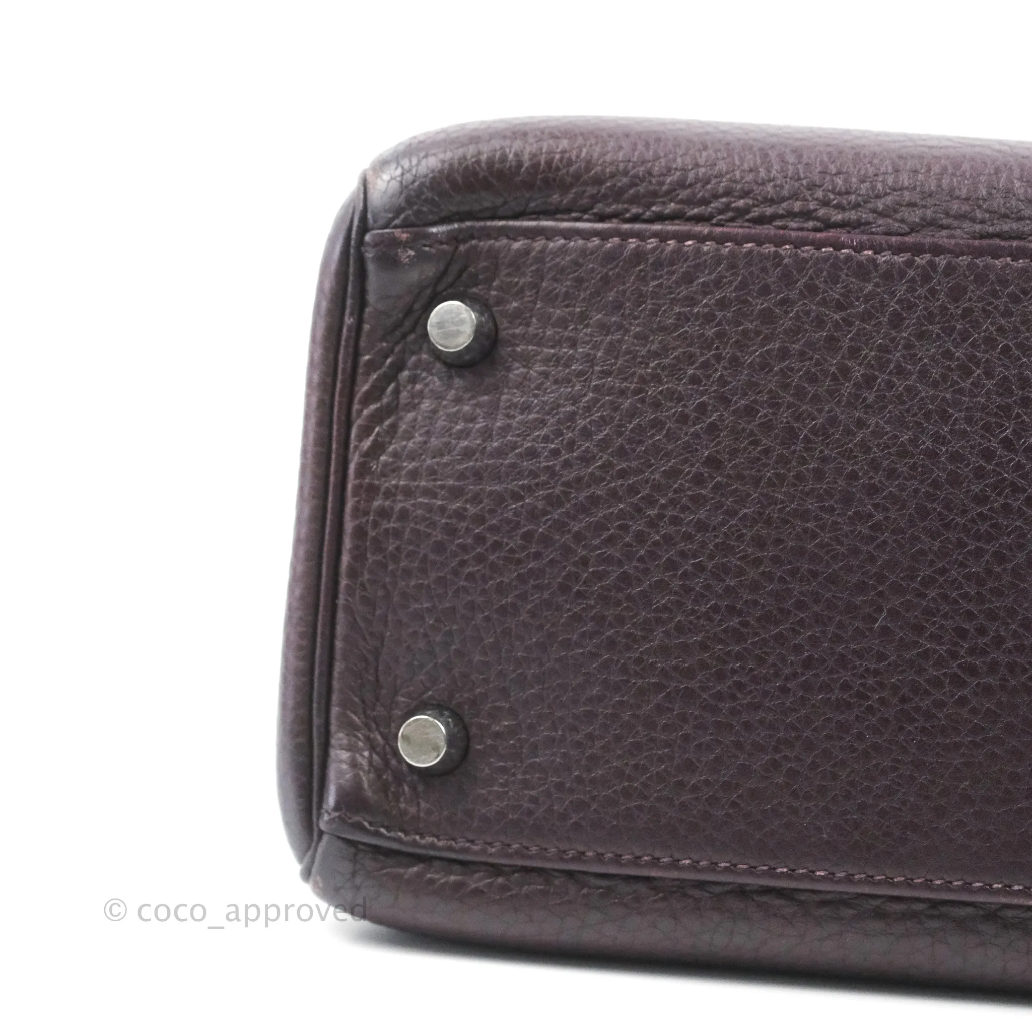 Herms Retourne Kelly 28 Raisin TPM Palladium Hardware