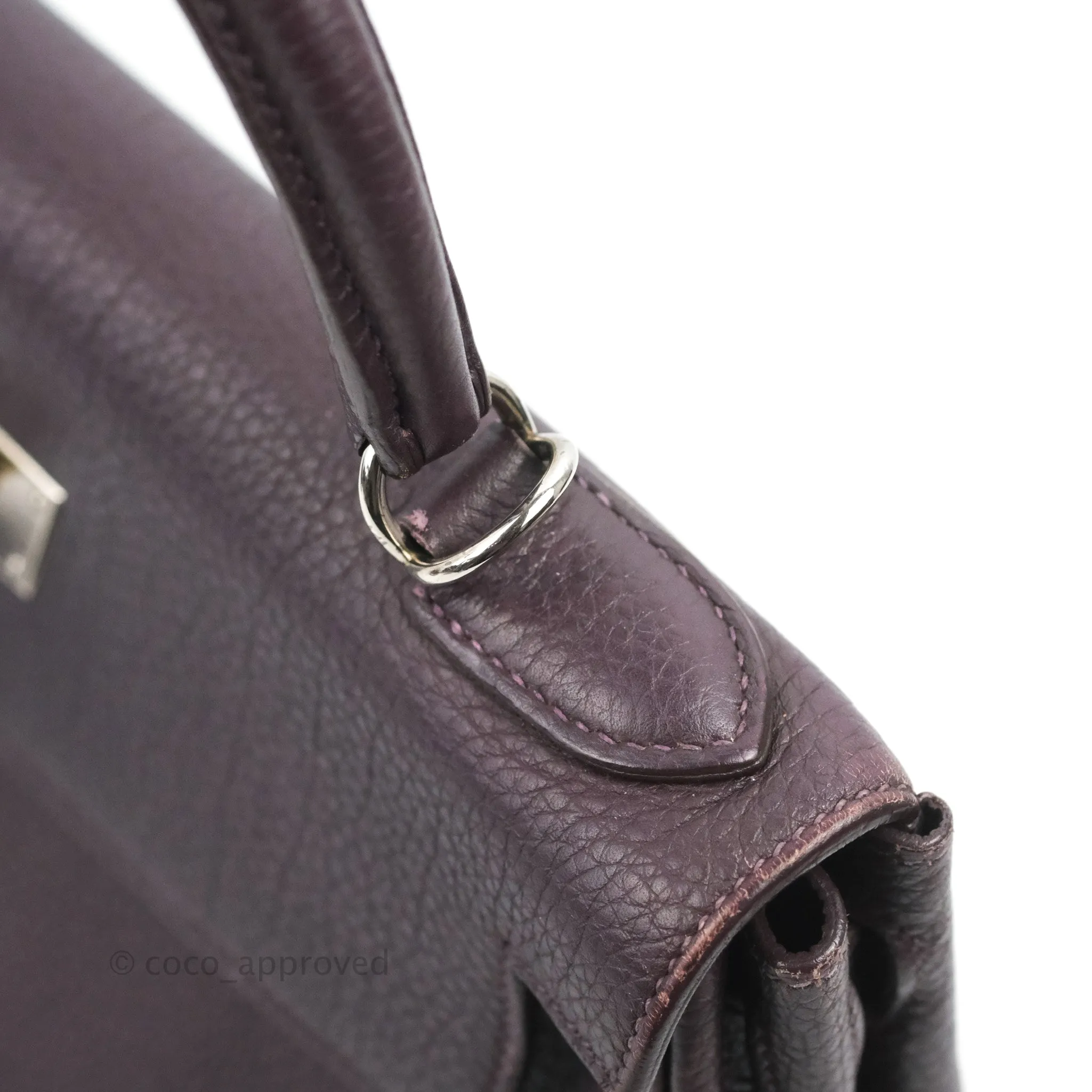 Herms Retourne Kelly 28 Raisin TPM Palladium Hardware