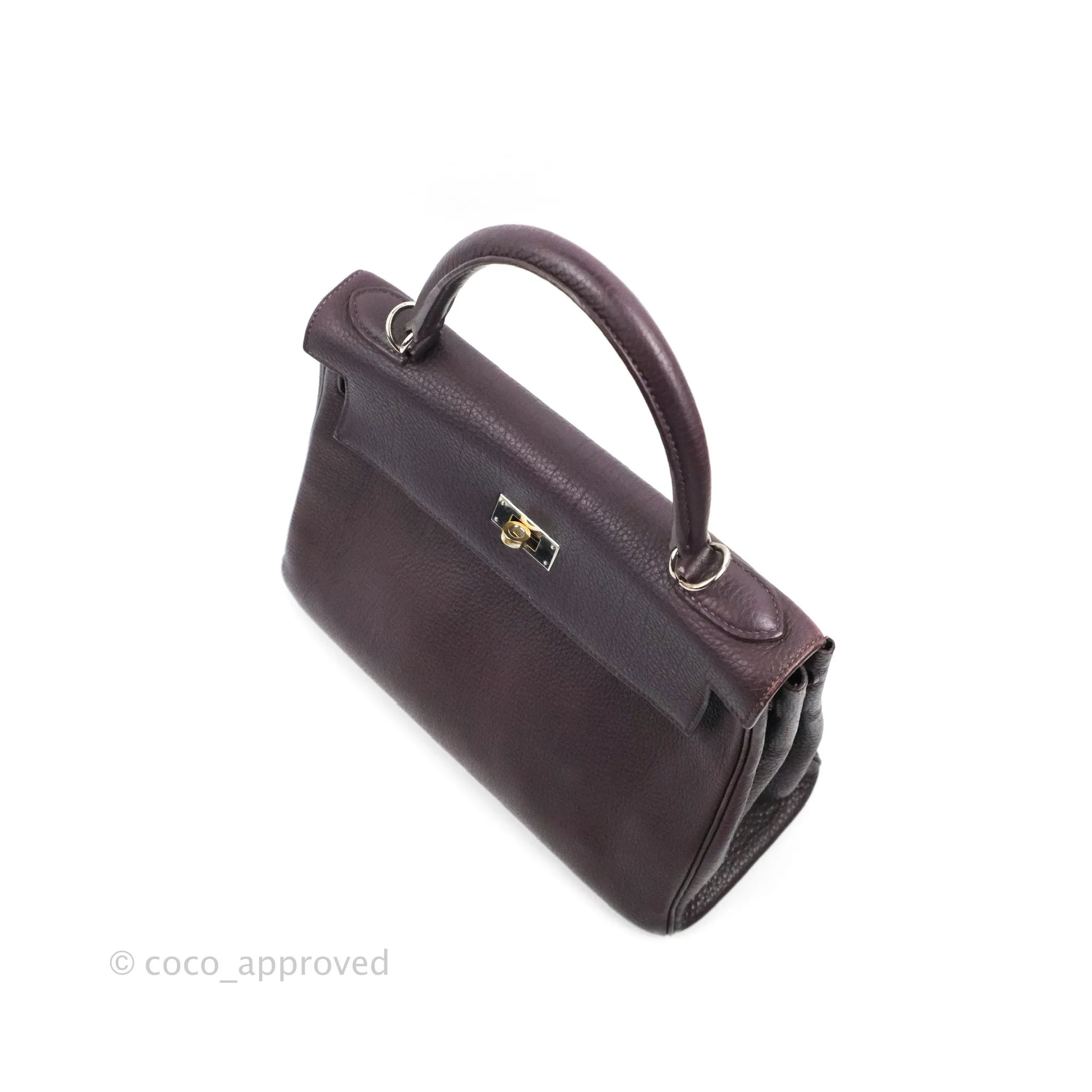 Herms Retourne Kelly 28 Raisin TPM Palladium Hardware