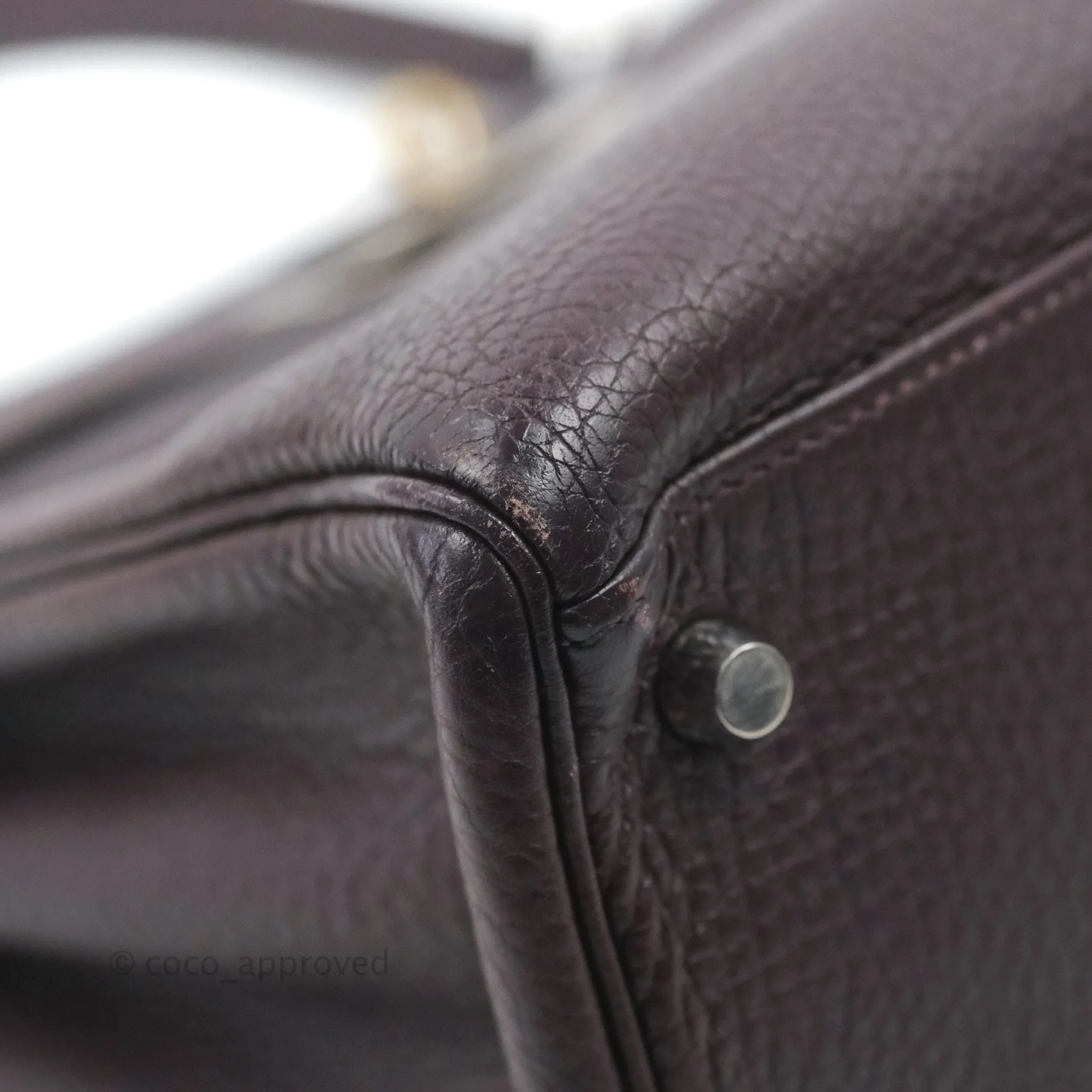 Herms Retourne Kelly 28 Raisin TPM Palladium Hardware