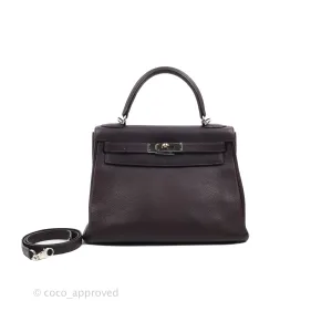 Herms Retourne Kelly 28 Raisin TPM Palladium Hardware