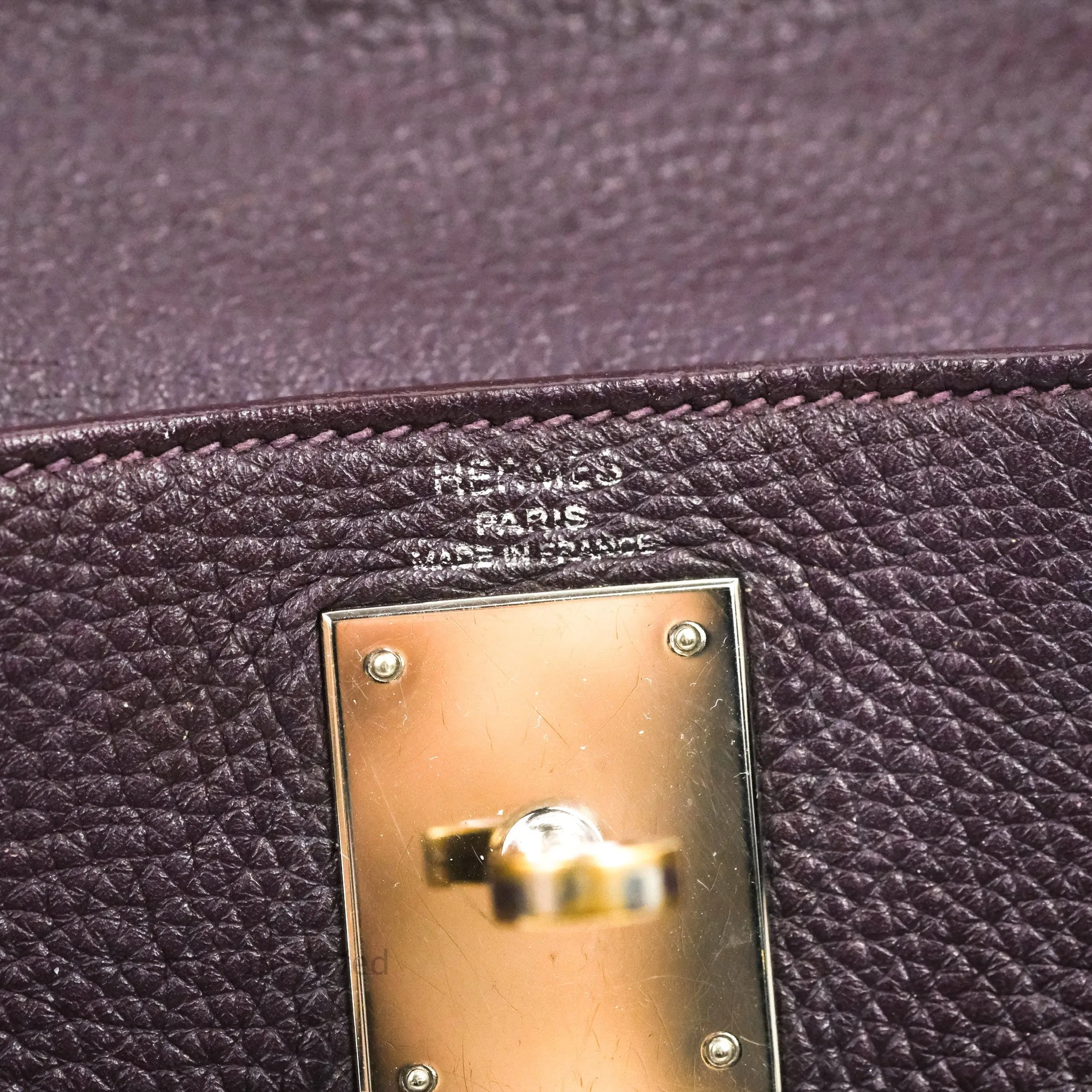 Herms Retourne Kelly 28 Raisin TPM Palladium Hardware