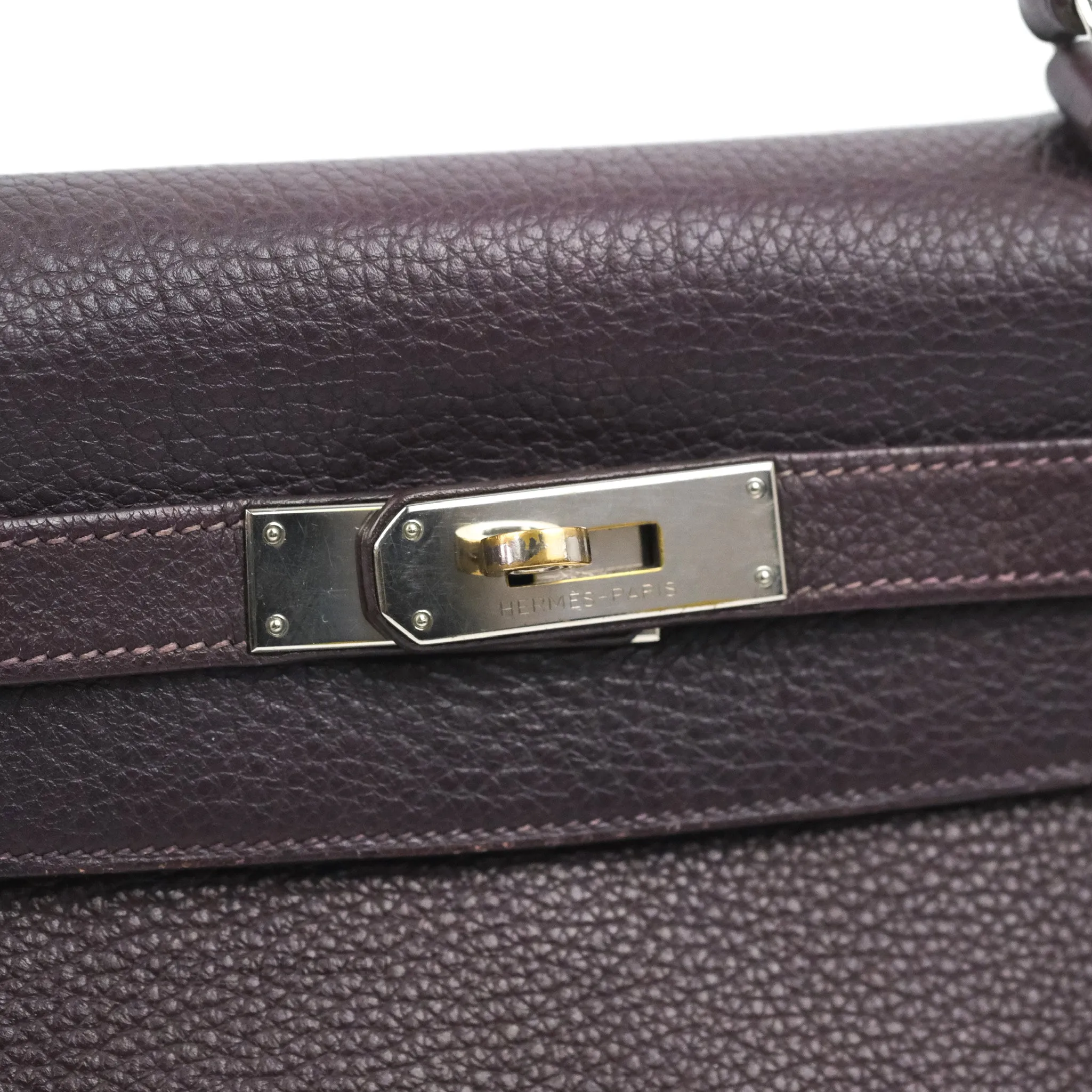 Herms Retourne Kelly 28 Raisin TPM Palladium Hardware
