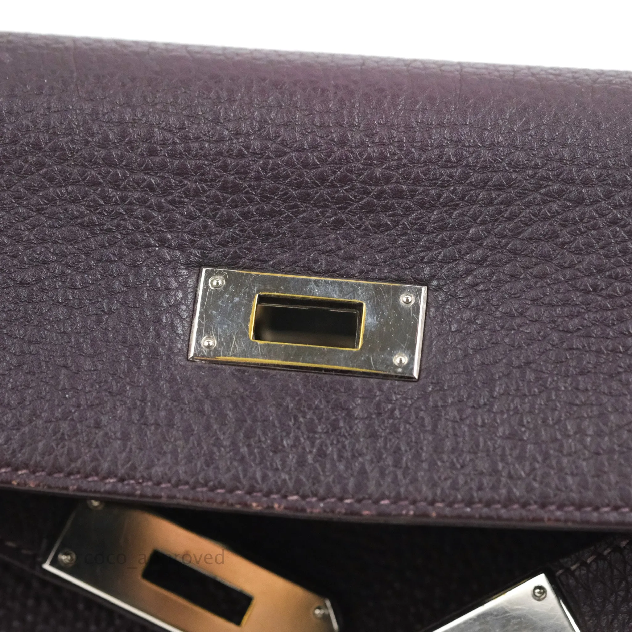 Herms Retourne Kelly 28 Raisin TPM Palladium Hardware