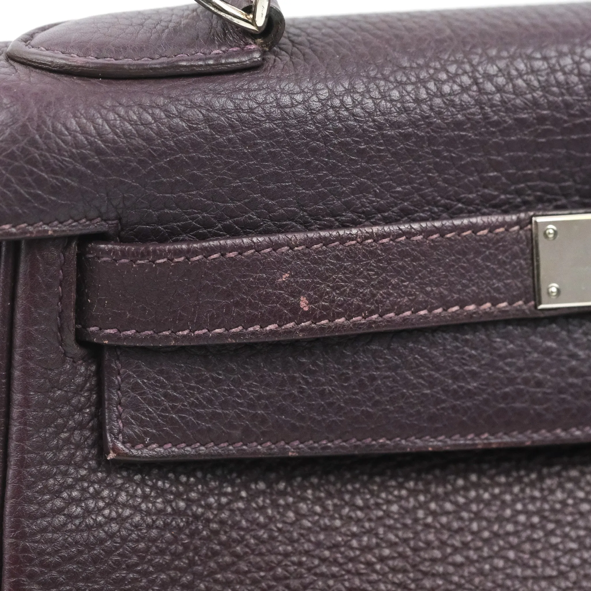 Herms Retourne Kelly 28 Raisin TPM Palladium Hardware