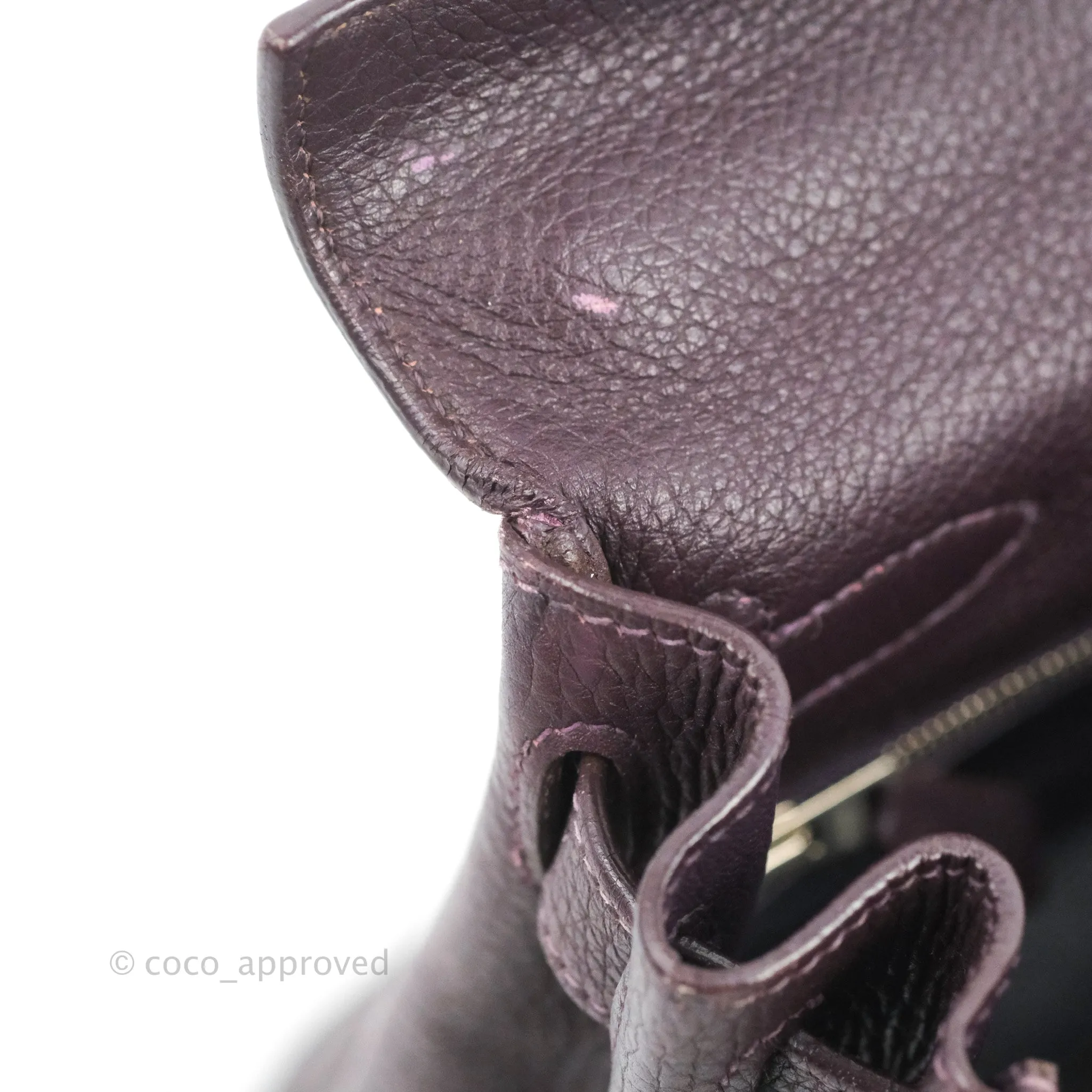 Herms Retourne Kelly 28 Raisin TPM Palladium Hardware