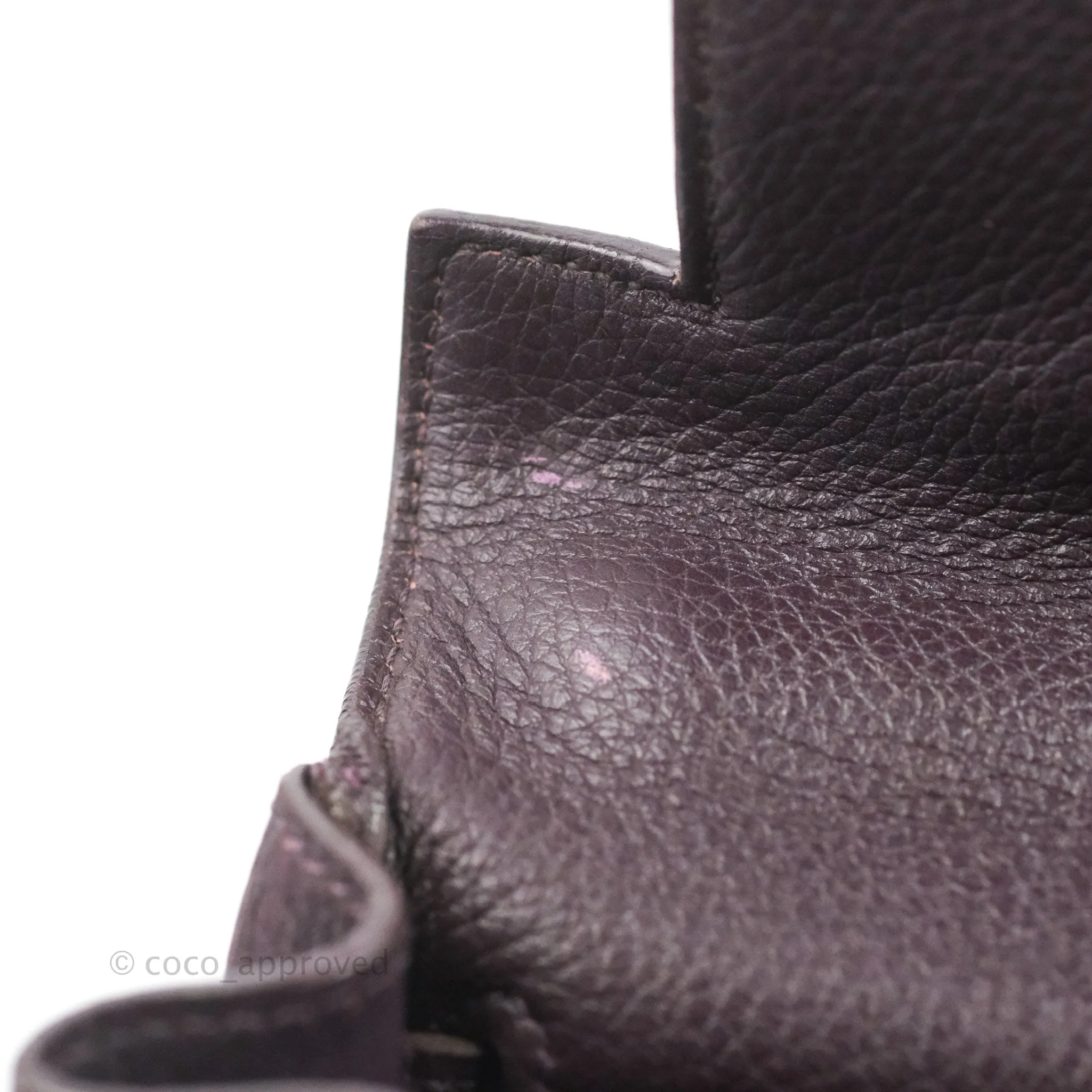 Herms Retourne Kelly 28 Raisin TPM Palladium Hardware