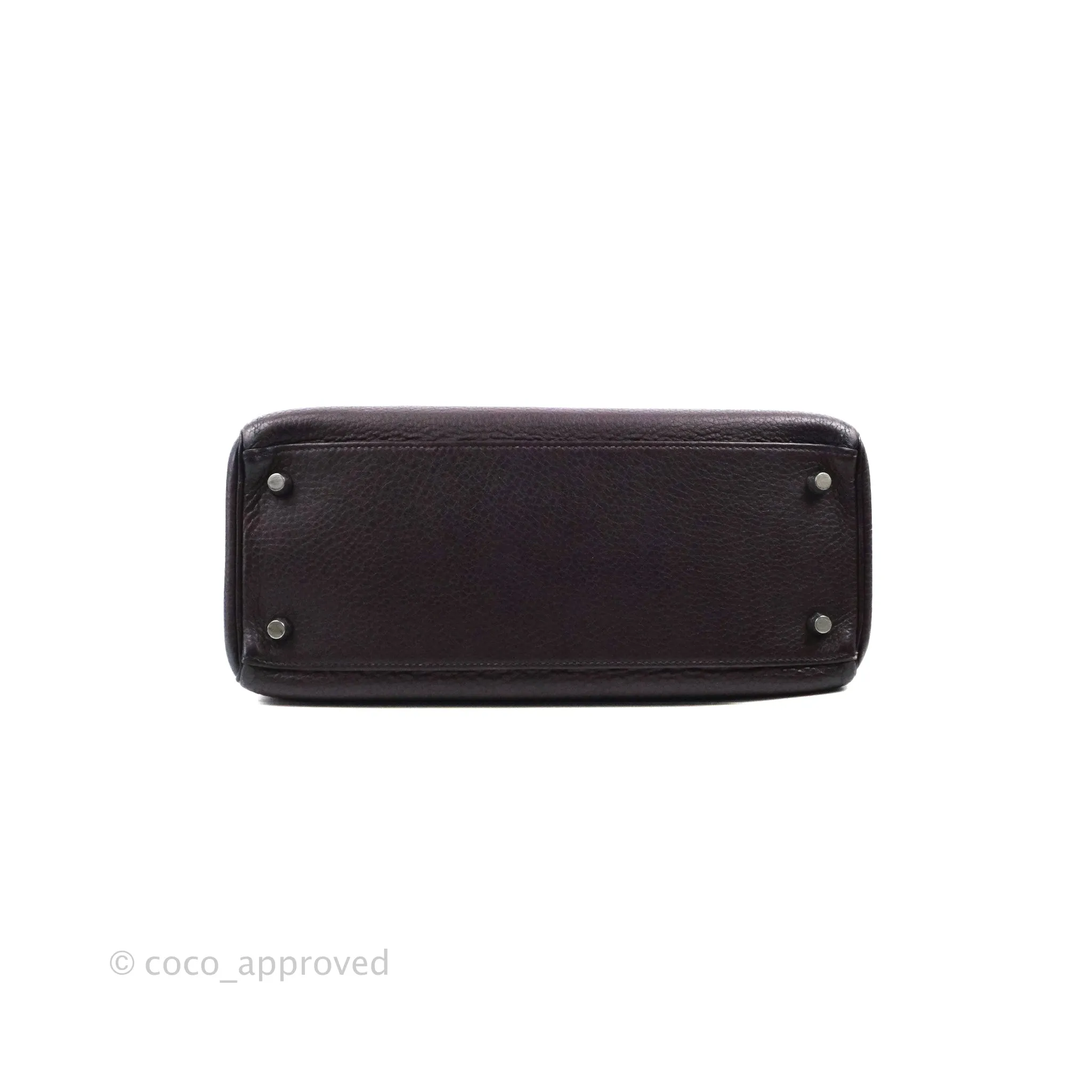 Herms Retourne Kelly 28 Raisin TPM Palladium Hardware