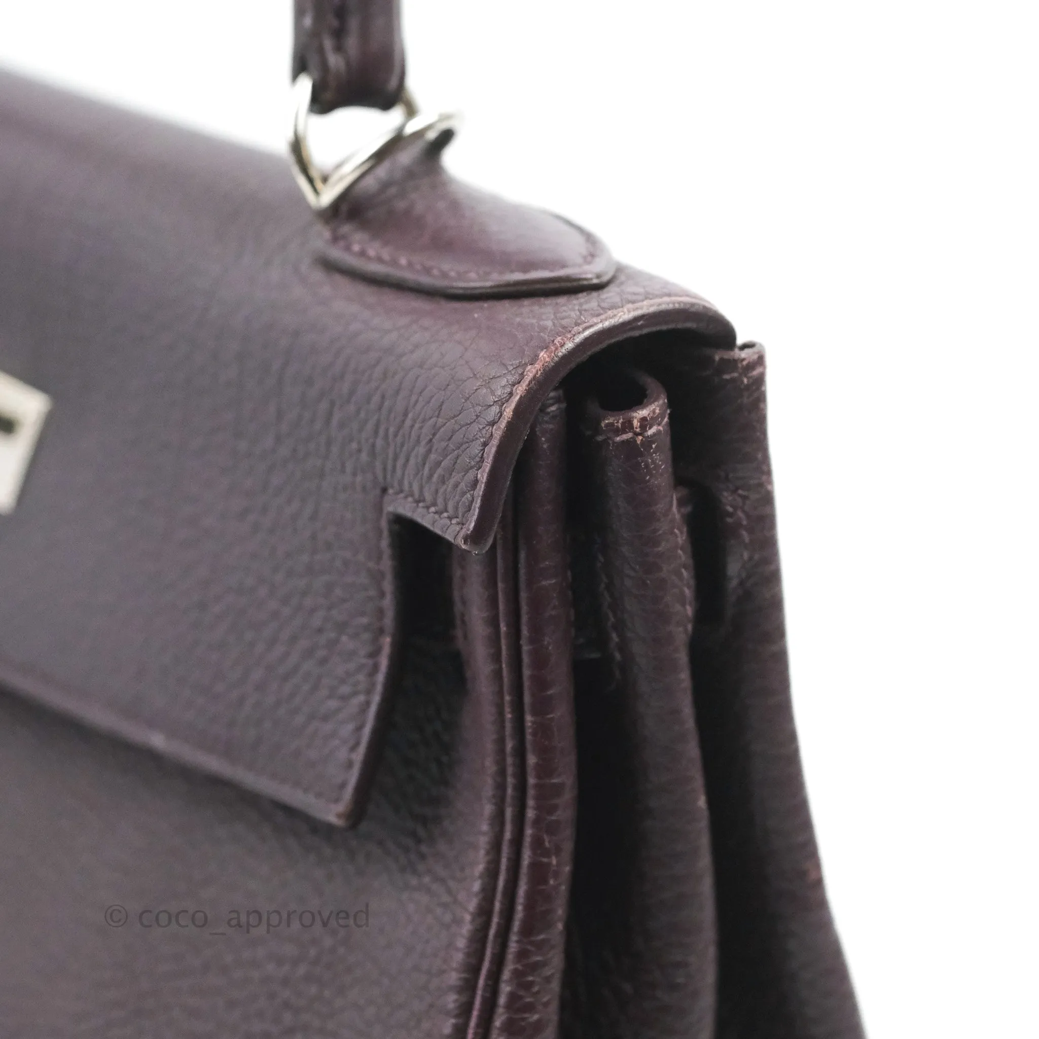 Herms Retourne Kelly 28 Raisin TPM Palladium Hardware