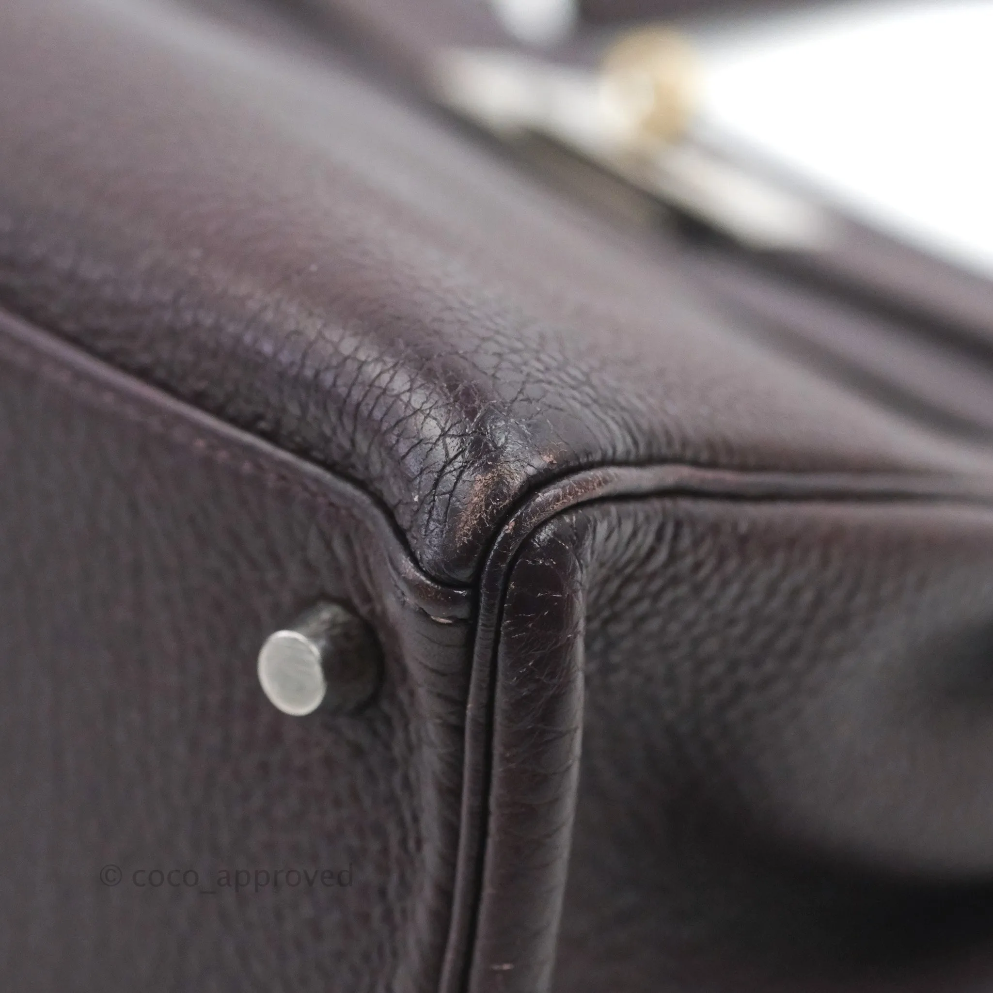 Herms Retourne Kelly 28 Raisin TPM Palladium Hardware