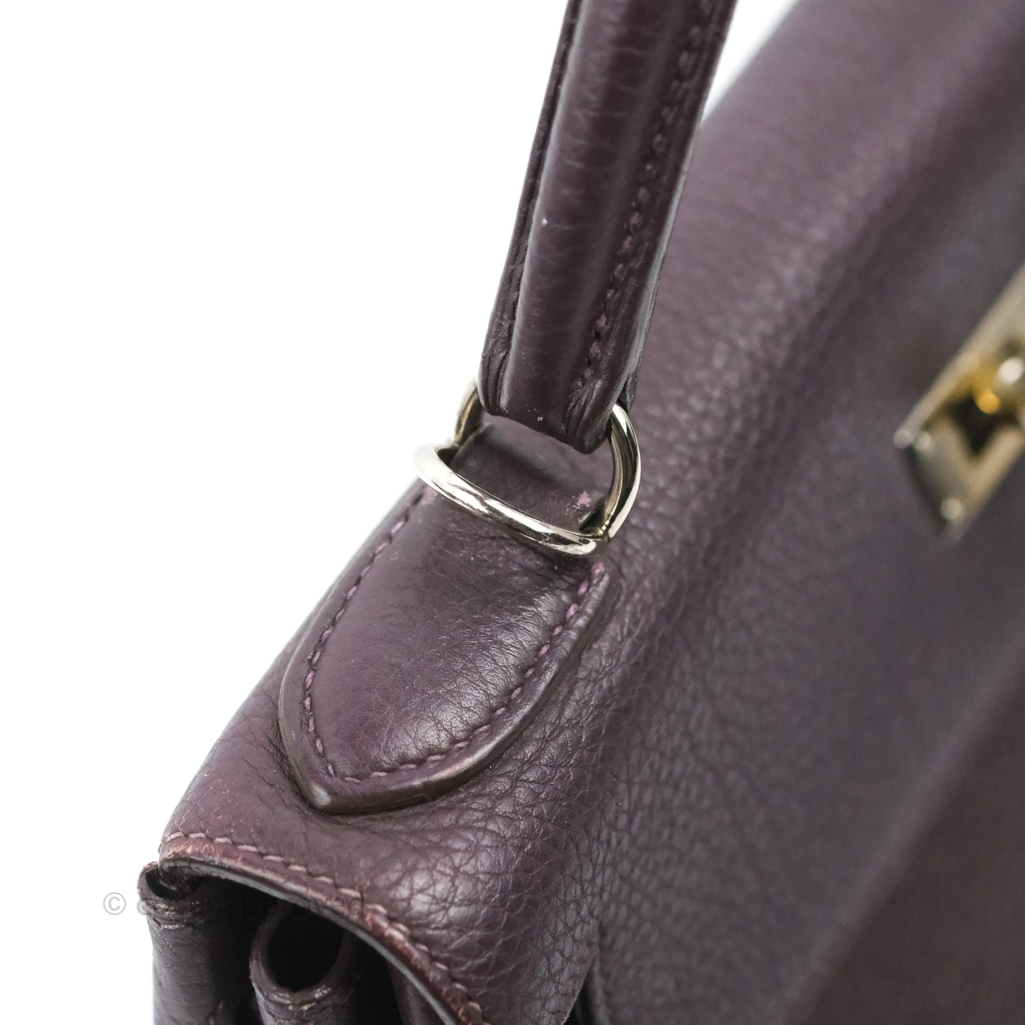 Herms Retourne Kelly 28 Raisin TPM Palladium Hardware