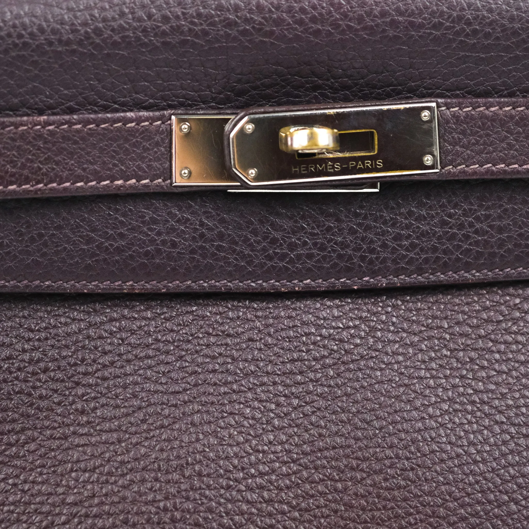 Herms Retourne Kelly 28 Raisin TPM Palladium Hardware