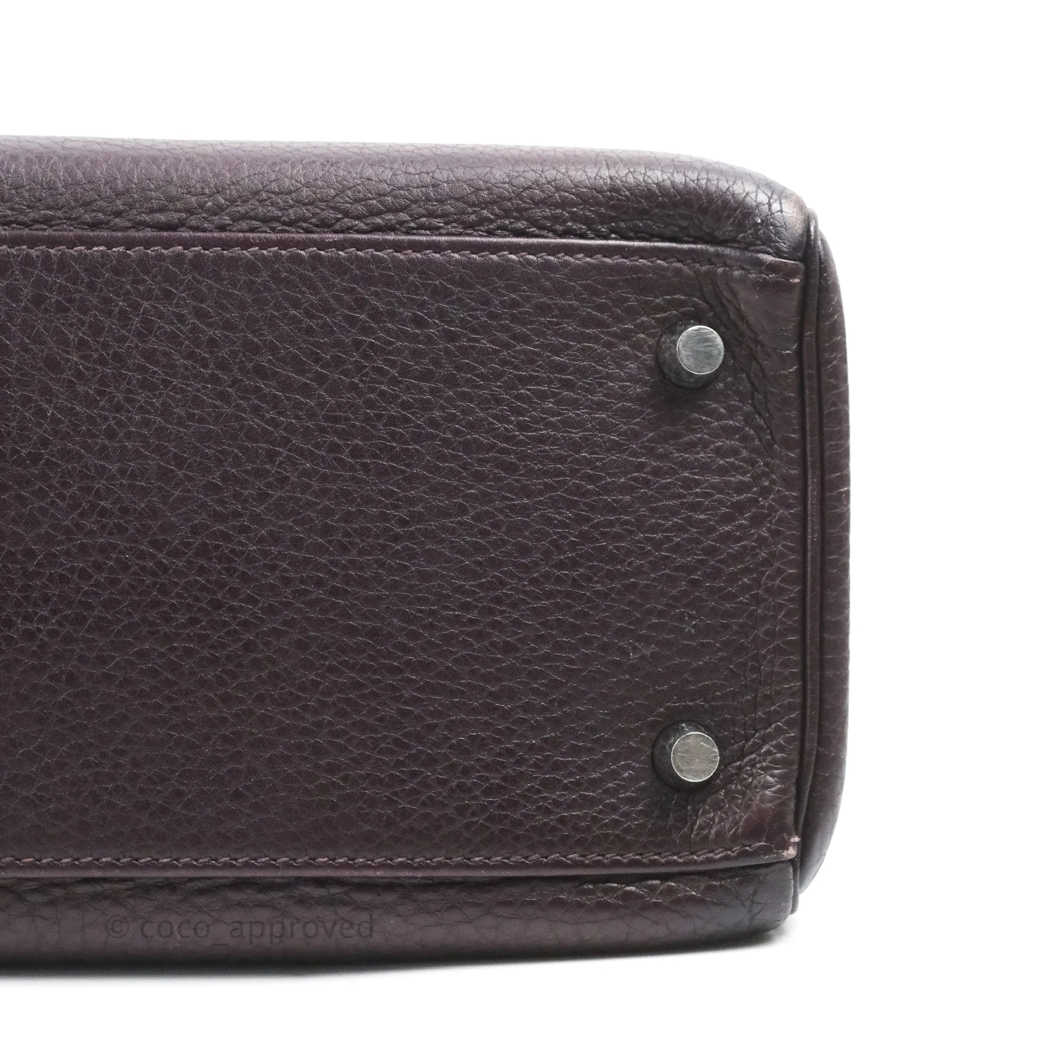 Herms Retourne Kelly 28 Raisin TPM Palladium Hardware