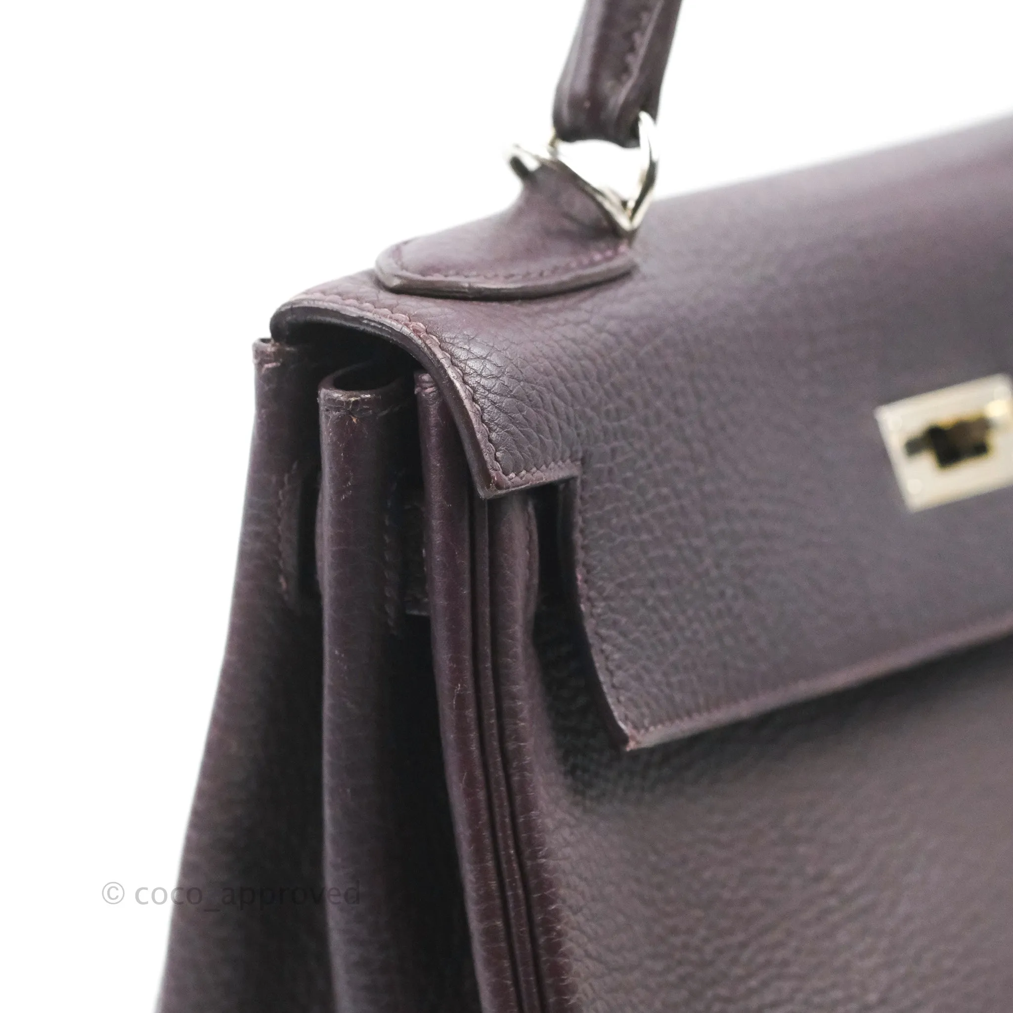 Herms Retourne Kelly 28 Raisin TPM Palladium Hardware