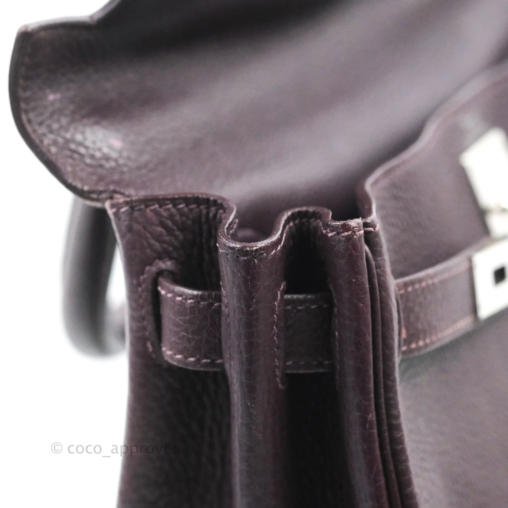Herms Retourne Kelly 28 Raisin TPM Palladium Hardware