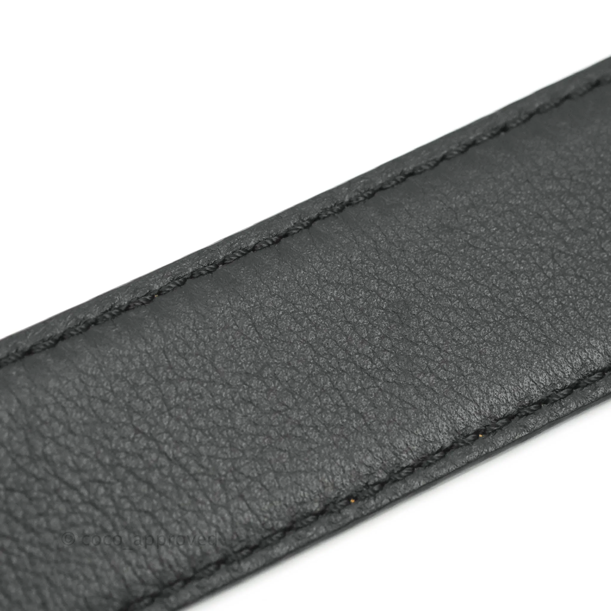 Loewe Anagram Buckle Tan Black Calfskin Reversible Belt