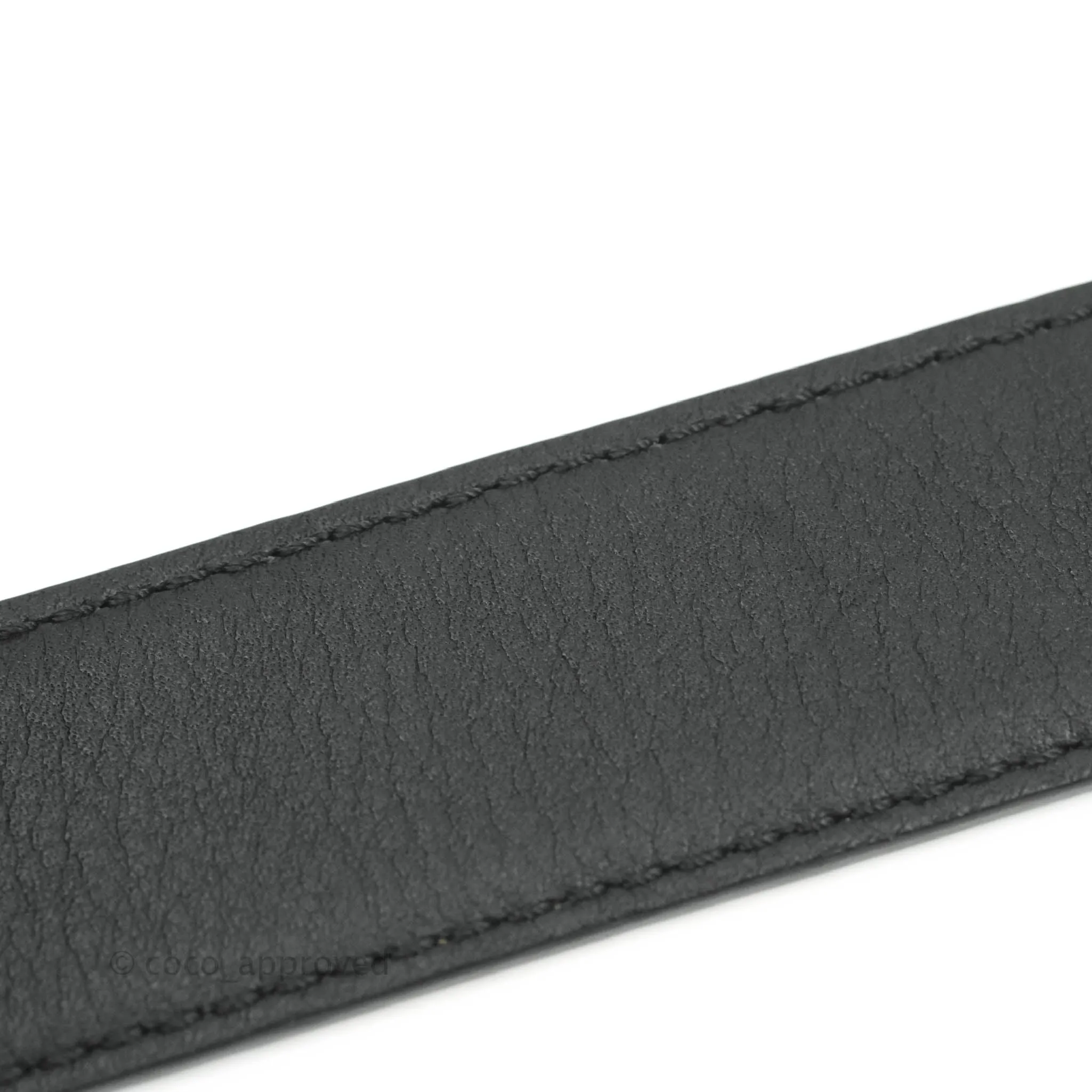 Loewe Anagram Buckle Tan Black Calfskin Reversible Belt
