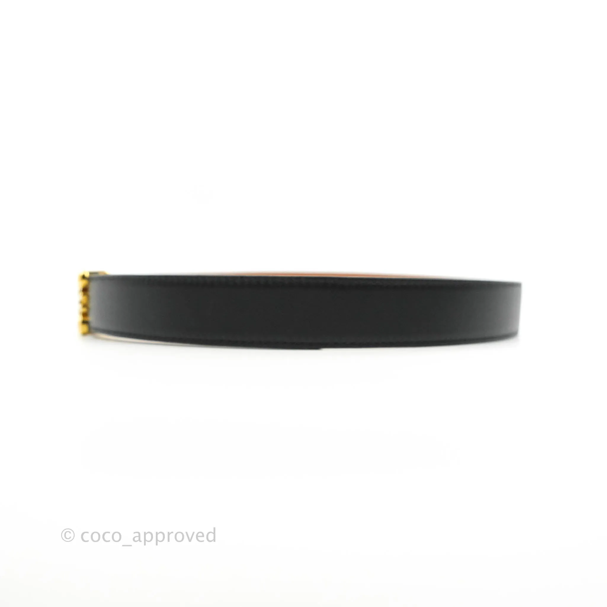 Loewe Anagram Buckle Tan Black Calfskin Reversible Belt