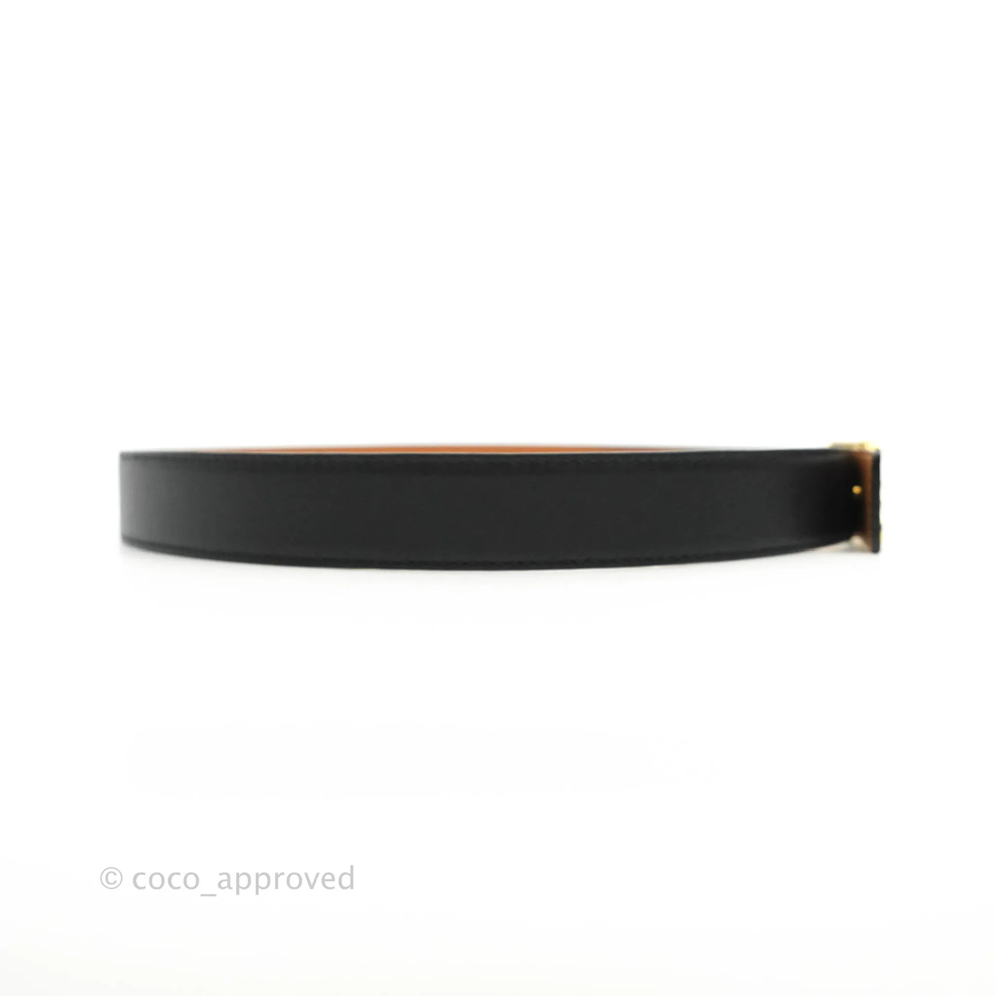 Loewe Anagram Buckle Tan Black Calfskin Reversible Belt