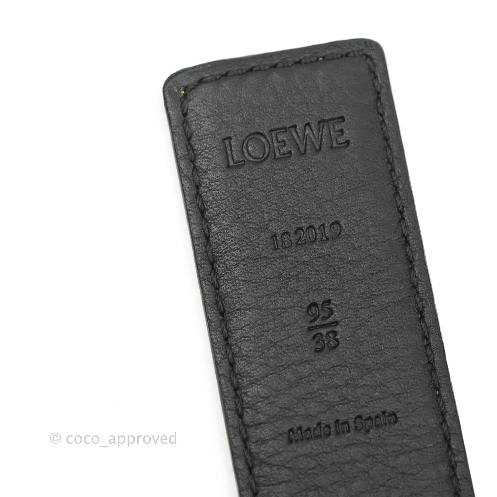 Loewe Anagram Buckle Tan Black Calfskin Reversible Belt