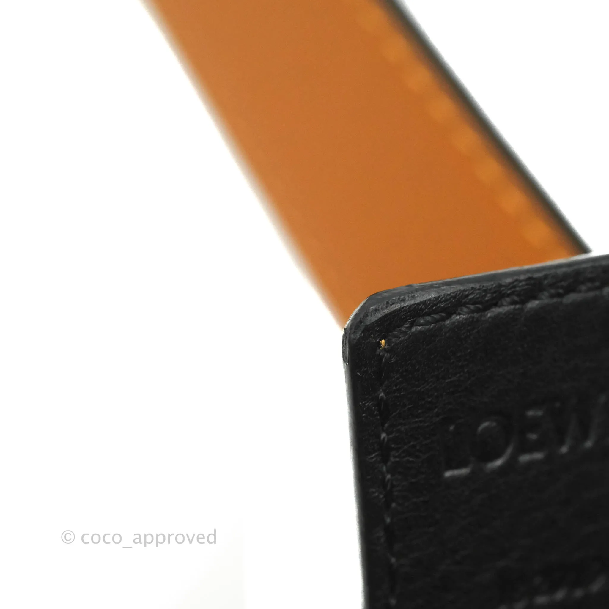 Loewe Anagram Buckle Tan Black Calfskin Reversible Belt
