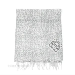 Loewe Anagram Wool Cashmere Scarf Light Grey