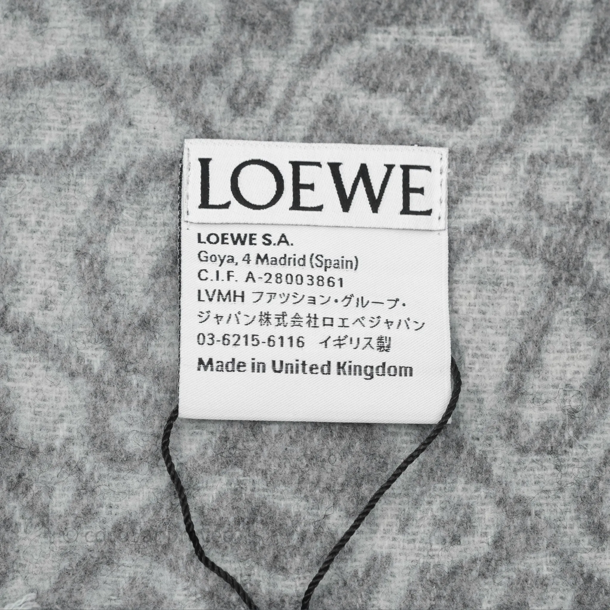 Loewe Anagram Wool Cashmere Scarf Light Grey