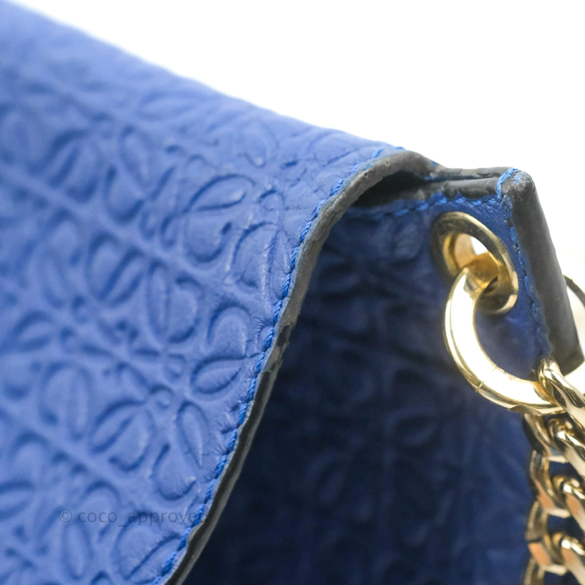 Loewe Avenue Chain Bag Anagram Blue
