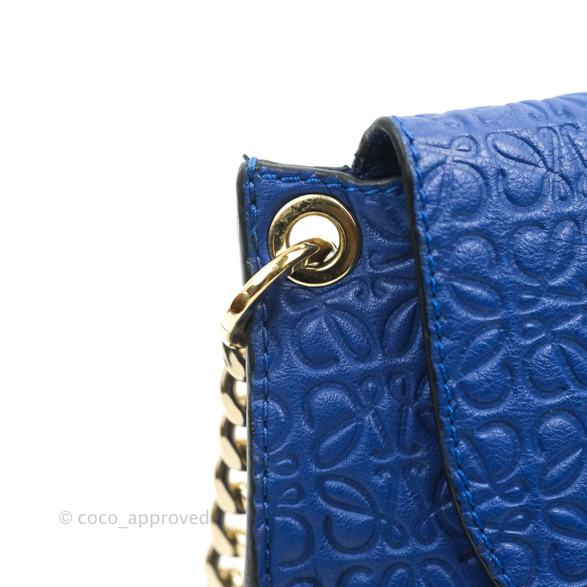 Loewe Avenue Chain Bag Anagram Blue