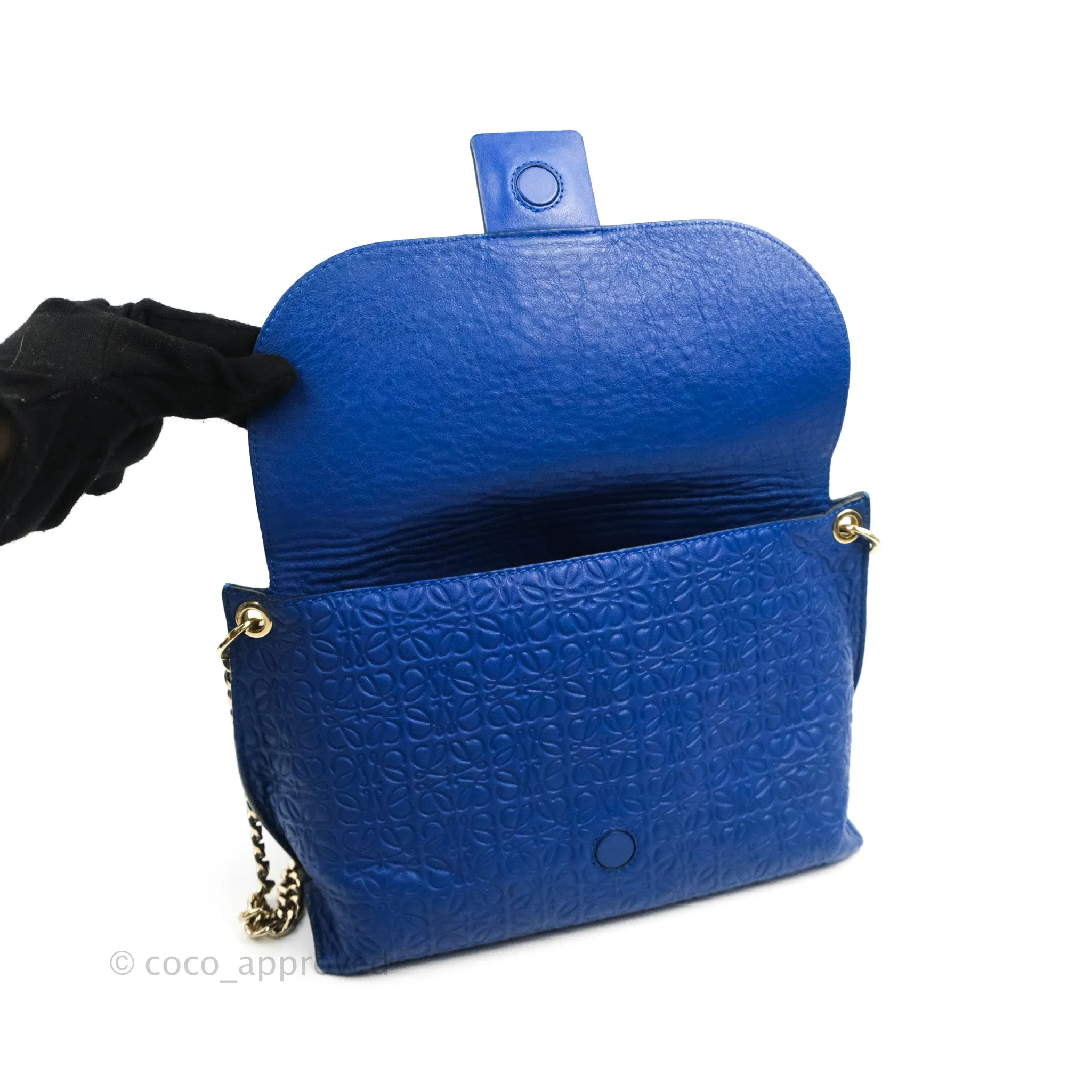 Loewe Avenue Chain Bag Anagram Blue