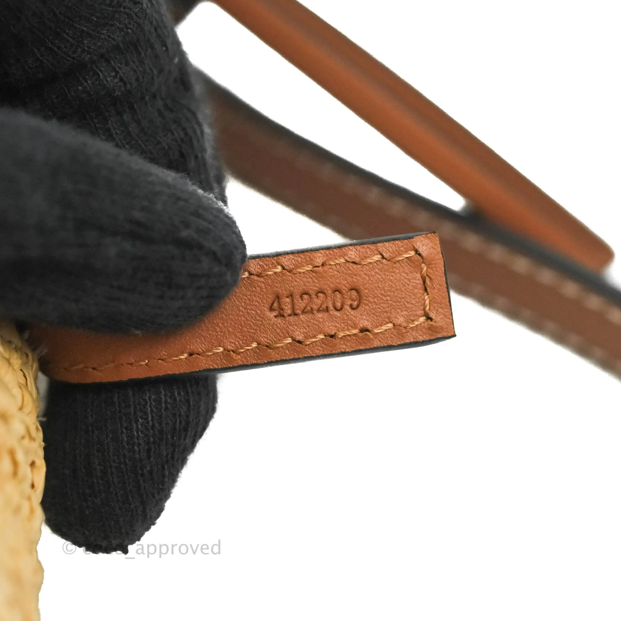 Loewe Cylinder Pocket In Raffia and Calfskin Natural/Tan