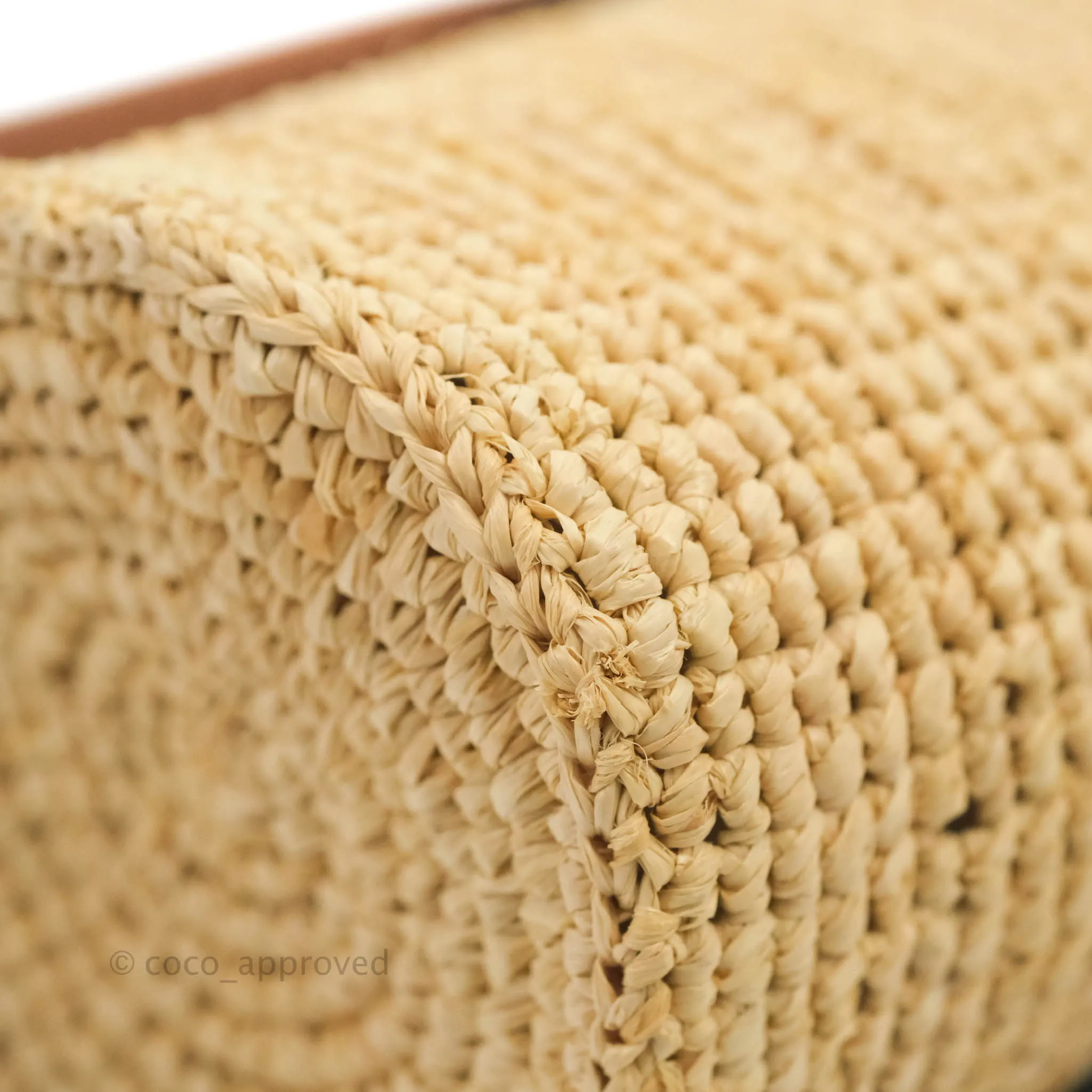 Loewe Cylinder Pocket In Raffia and Calfskin Natural/Tan