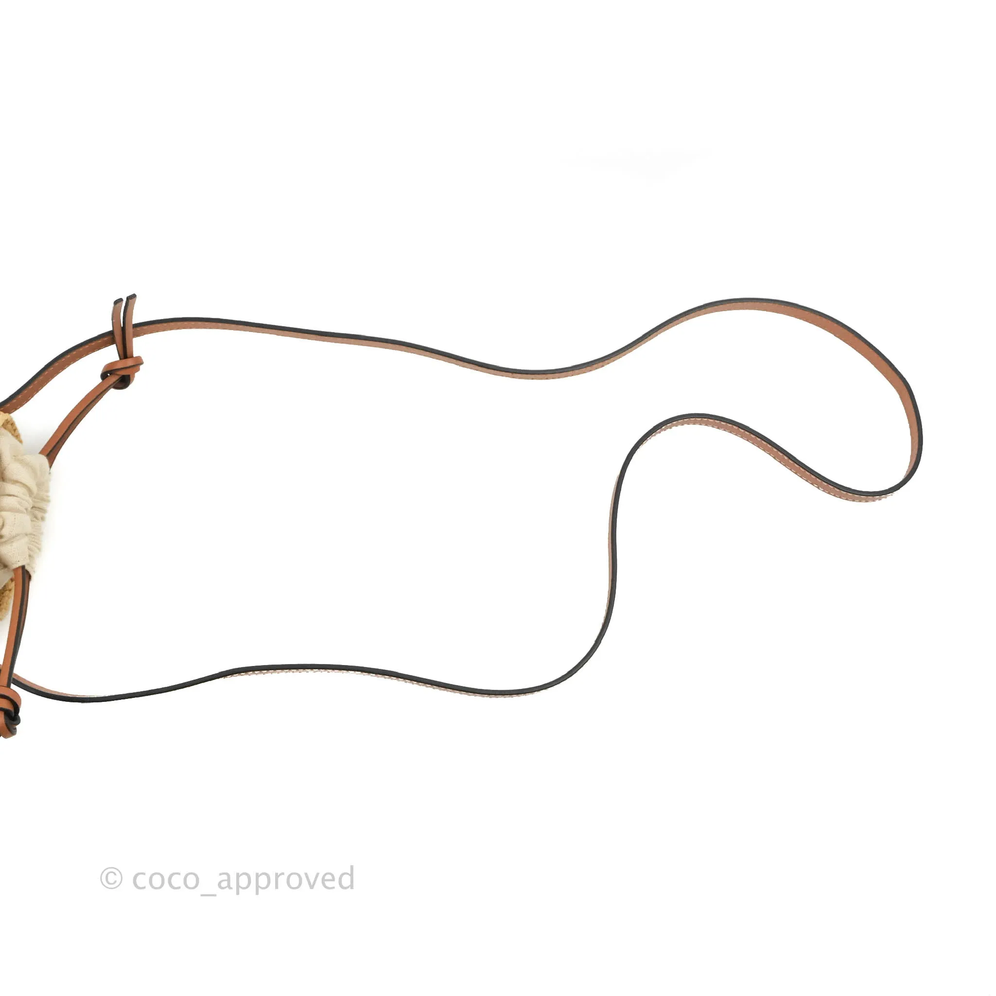 Loewe Cylinder Pocket In Raffia and Calfskin Natural/Tan