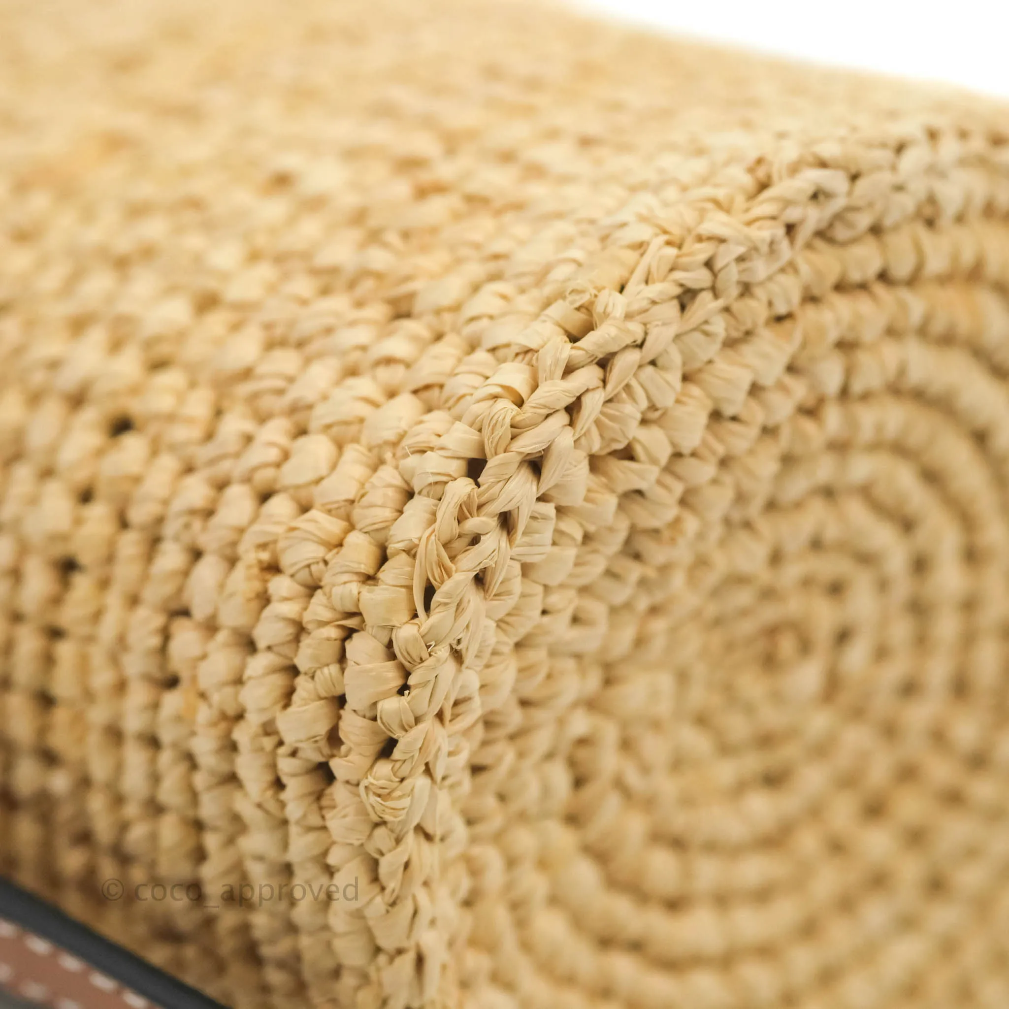 Loewe Cylinder Pocket In Raffia and Calfskin Natural/Tan