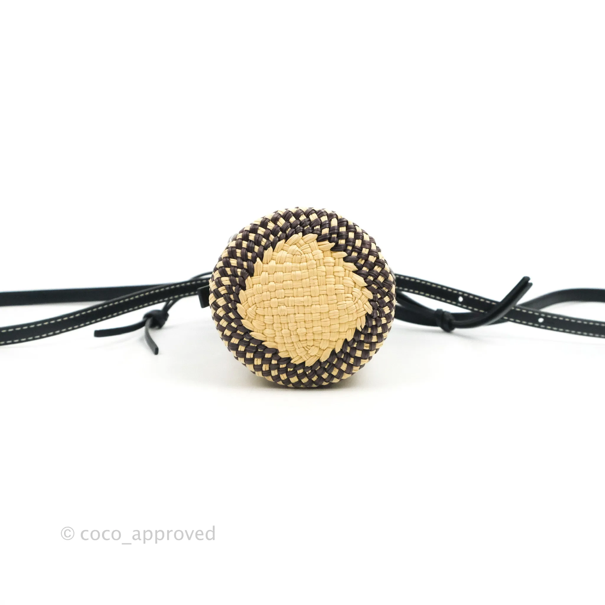 Loewe Cylinder Pocket In Raffia and Calfskin
