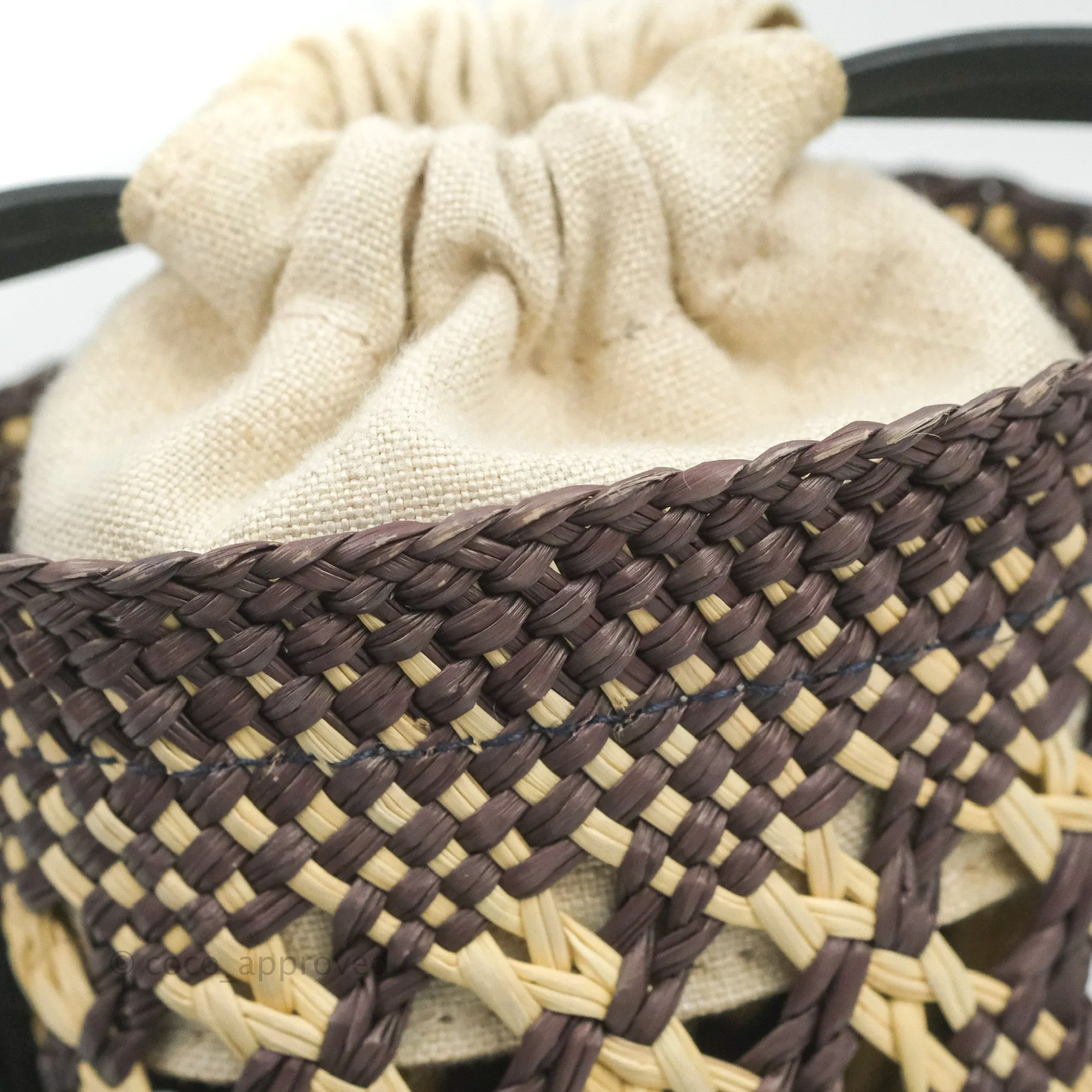 Loewe Cylinder Pocket In Raffia and Calfskin